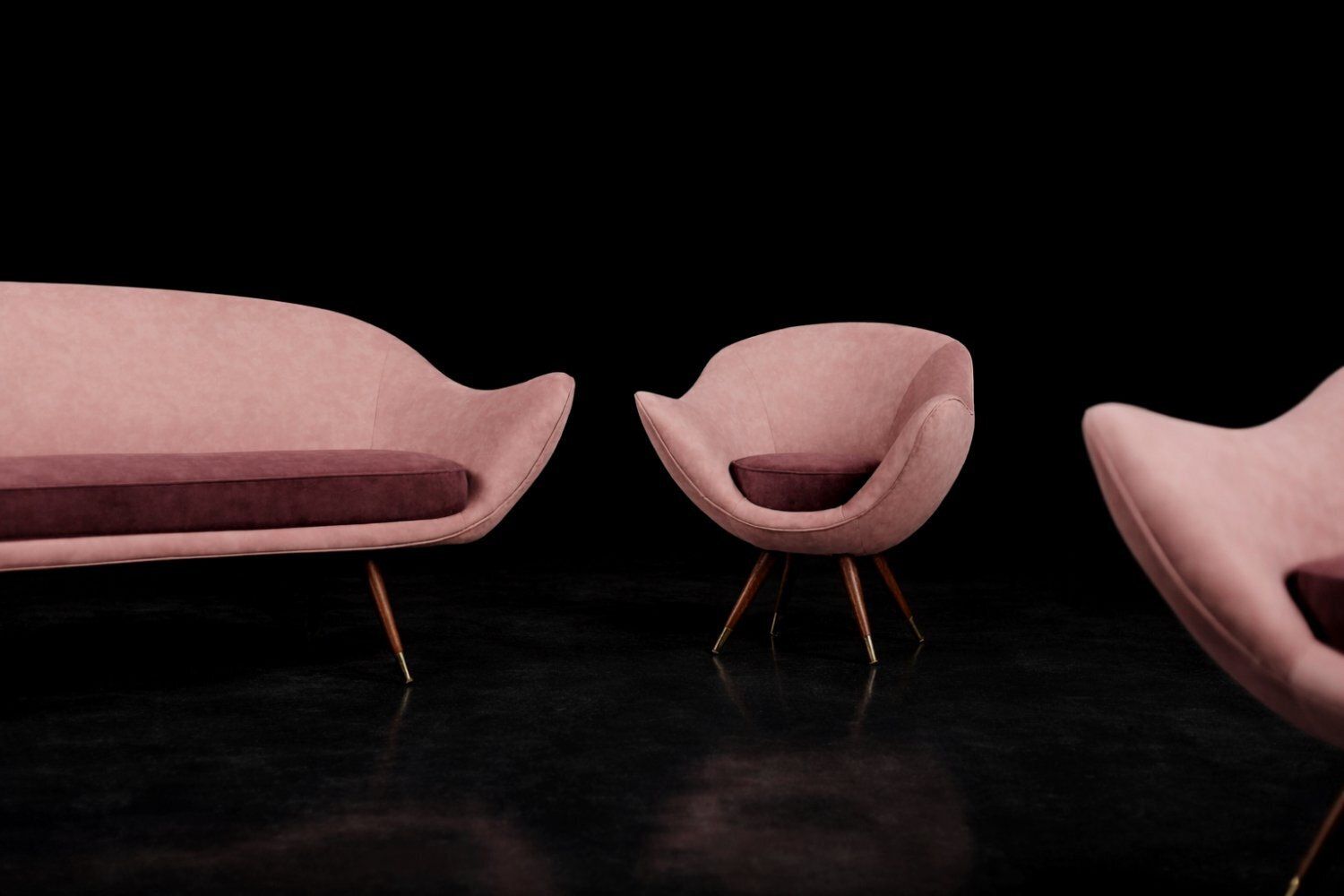 Mid Century Modern Space Age Velour Lounge Set From Paged, 1972, Set Of 3 photo vinterior