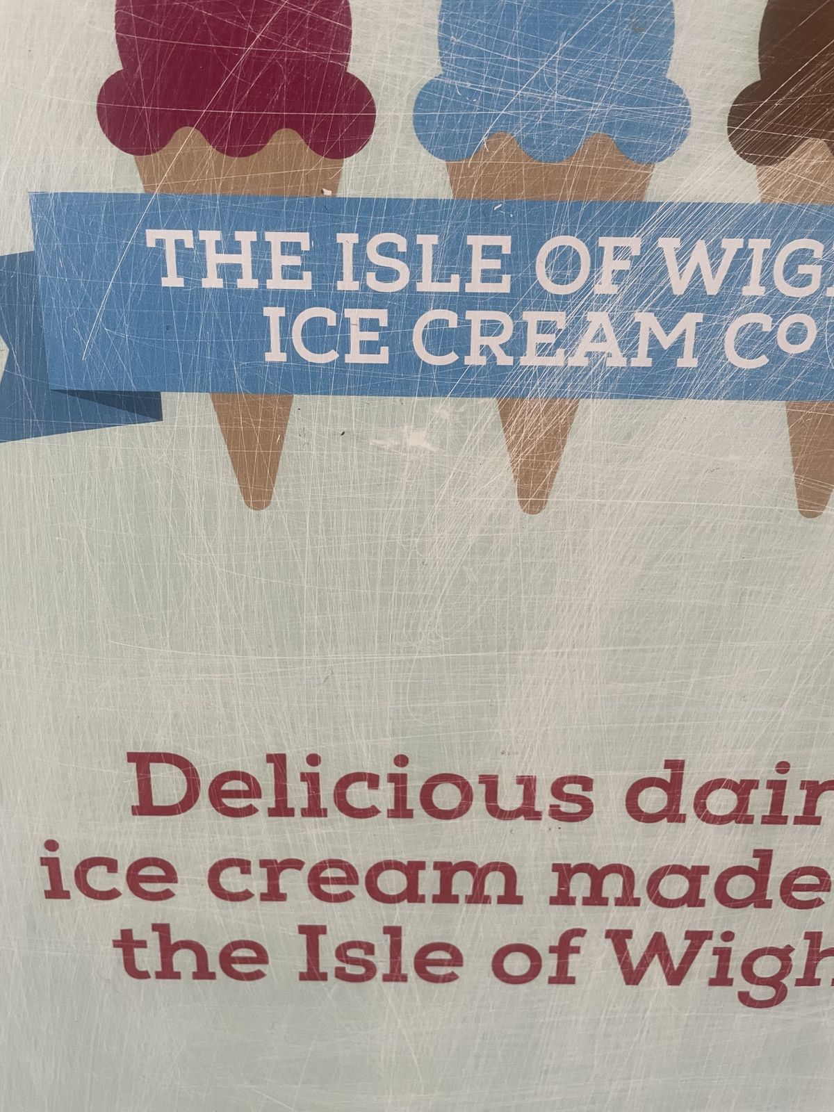 Vintage Metal Isle Of Wight Ice Cream Sign photo 75.0