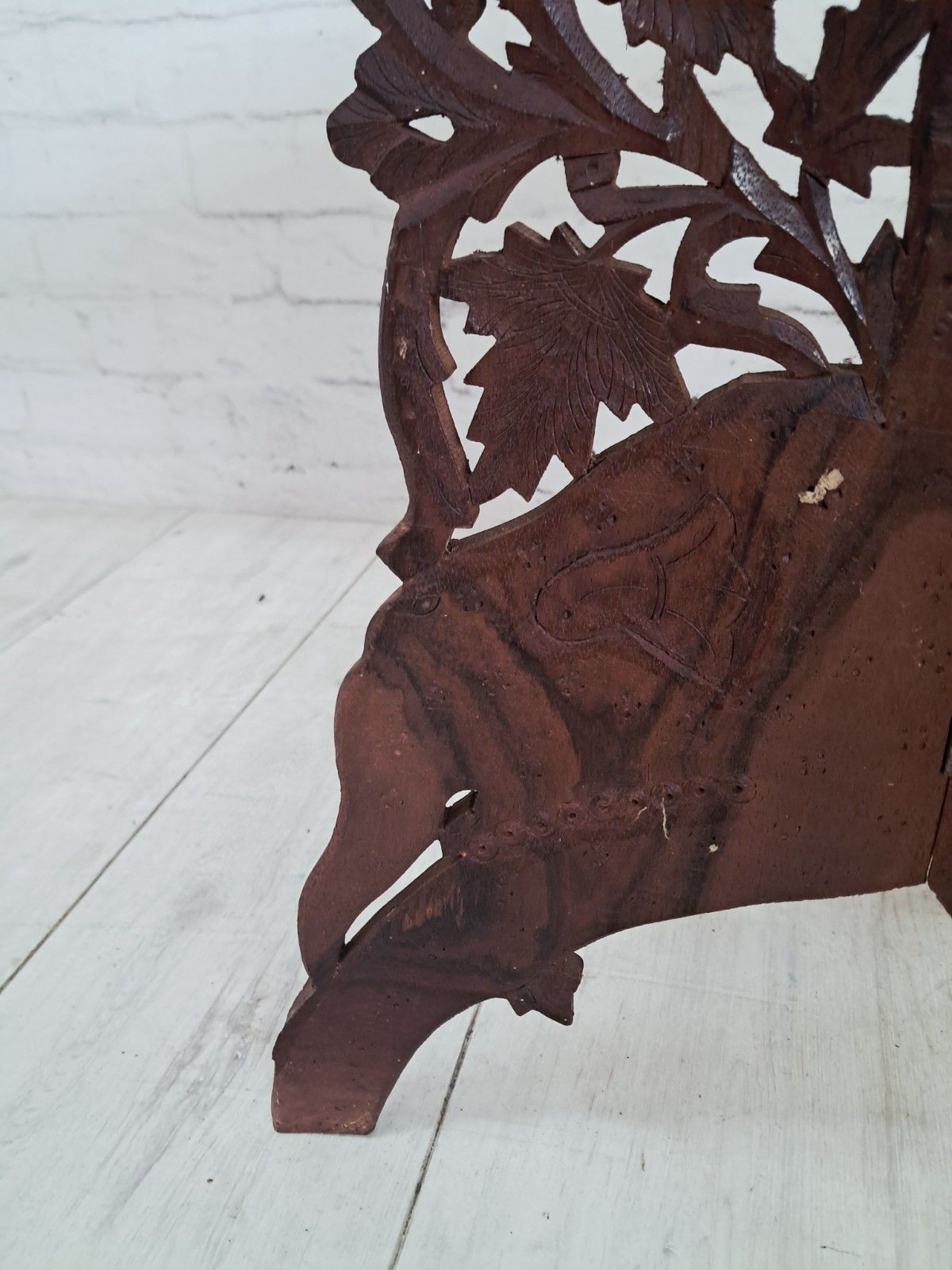 150.0 Antique Indian Table Carved Plant Or Side Table Vintage 1920 Vintage photo