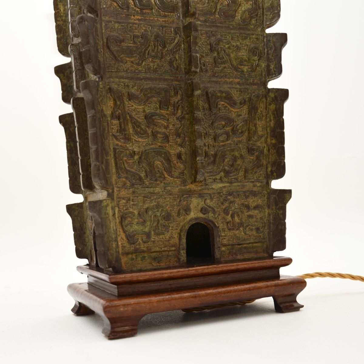 Large Antique Oriental Bronze Table Lamp photo vinterior