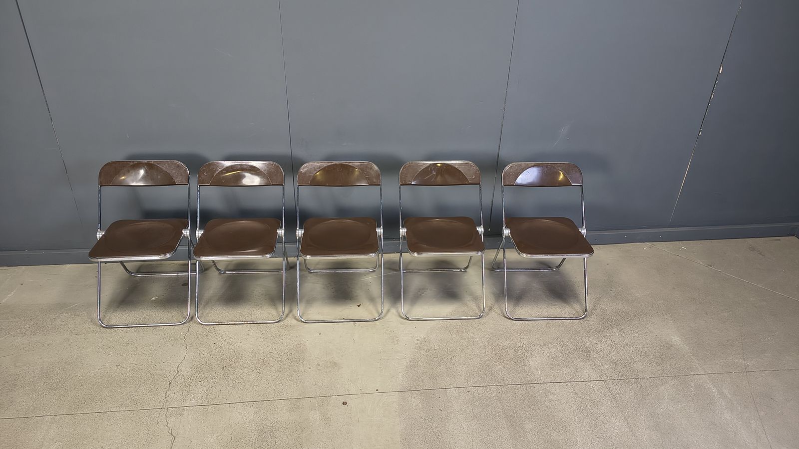 Vintage  Folding Chairs Plia Giancarlo Piretti For Castelli, 1970s, Set Of 5 photo furniture
