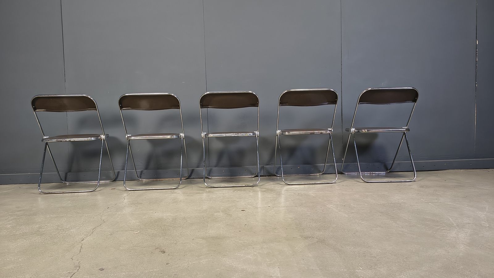 Vintage  Folding Chairs Plia Giancarlo Piretti For Castelli, 1970s, Set Of 5 photo Furniture