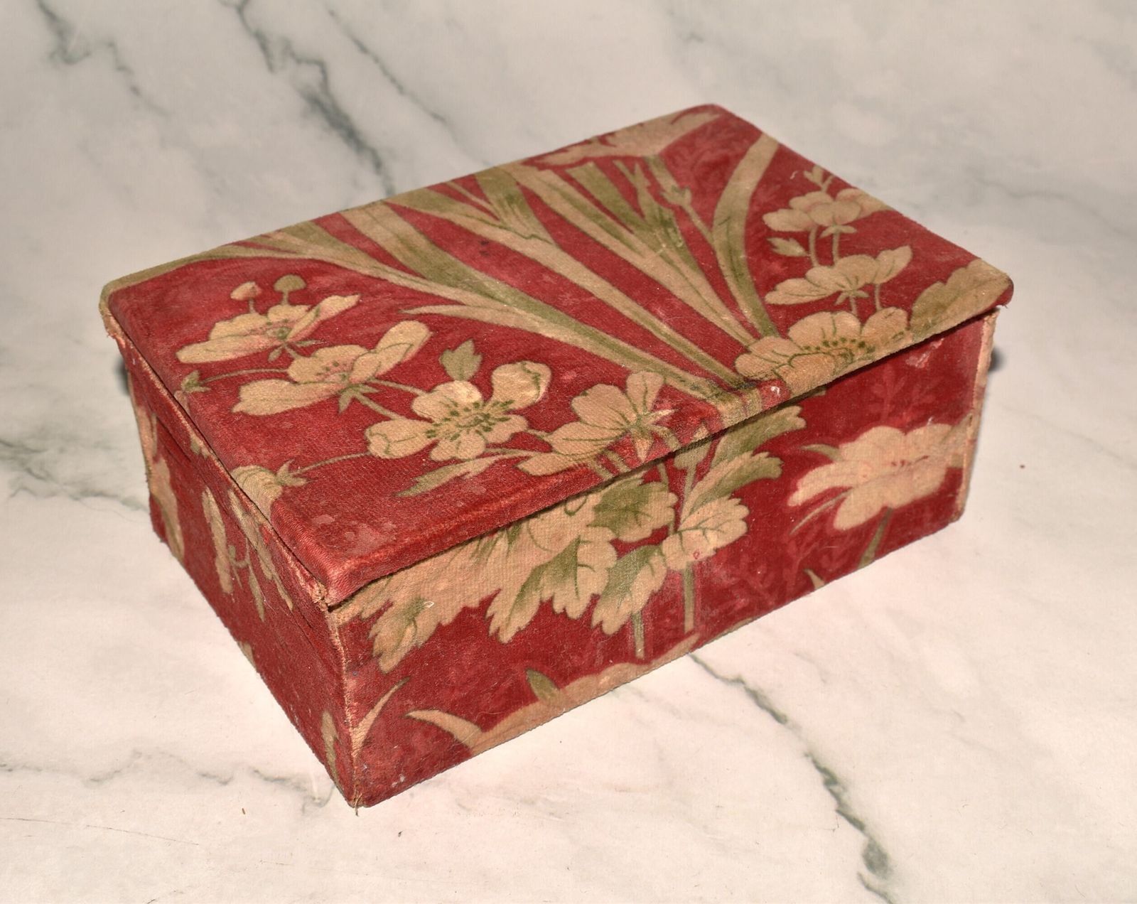 Art Nouveau Fabric Chocolate Box   French Original Floral Design