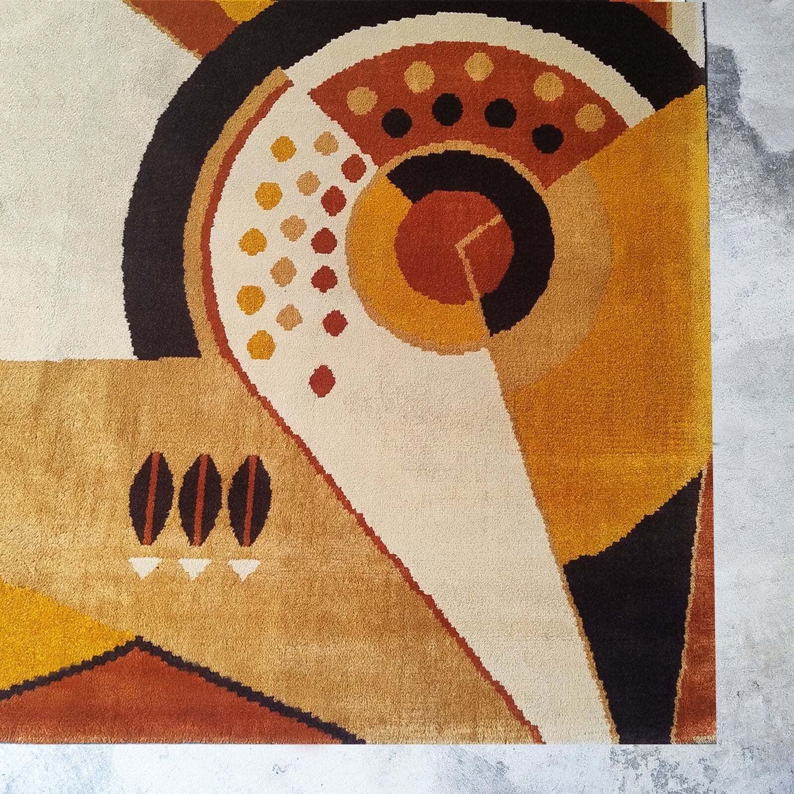 1950s Constructivist Mechanical Futuristic Rug/Tapestry. Made In France photo vintage