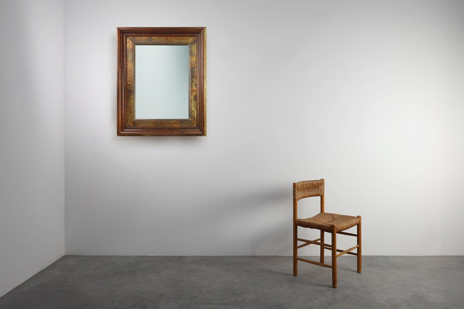 Wooden Mirror With Copper Details, Belgium, 1970s photo furniture