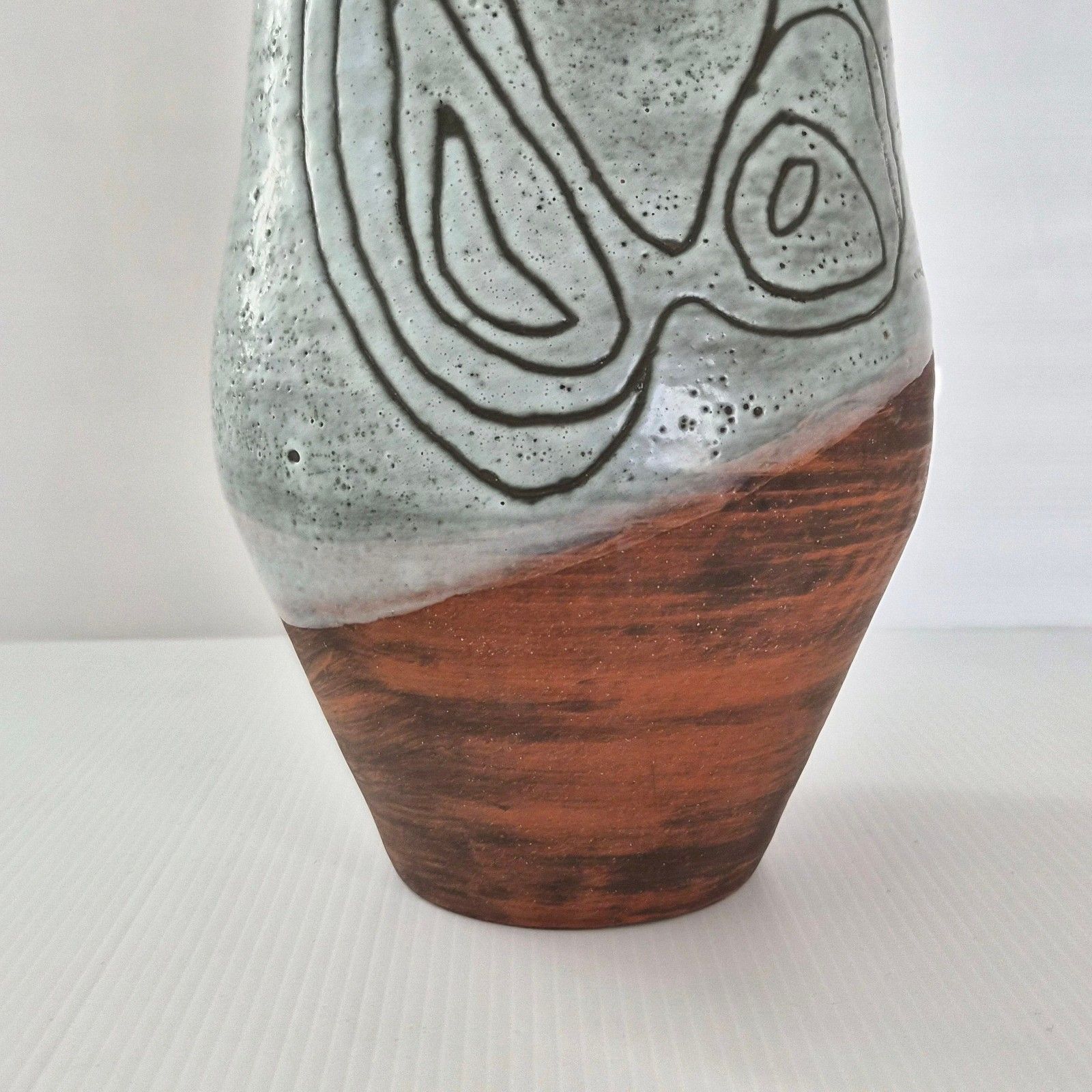 Home Decor Vintage 1960s Double Neck Ceramic Vase Dlg Accolay Michel Anasse 60s Retro photo