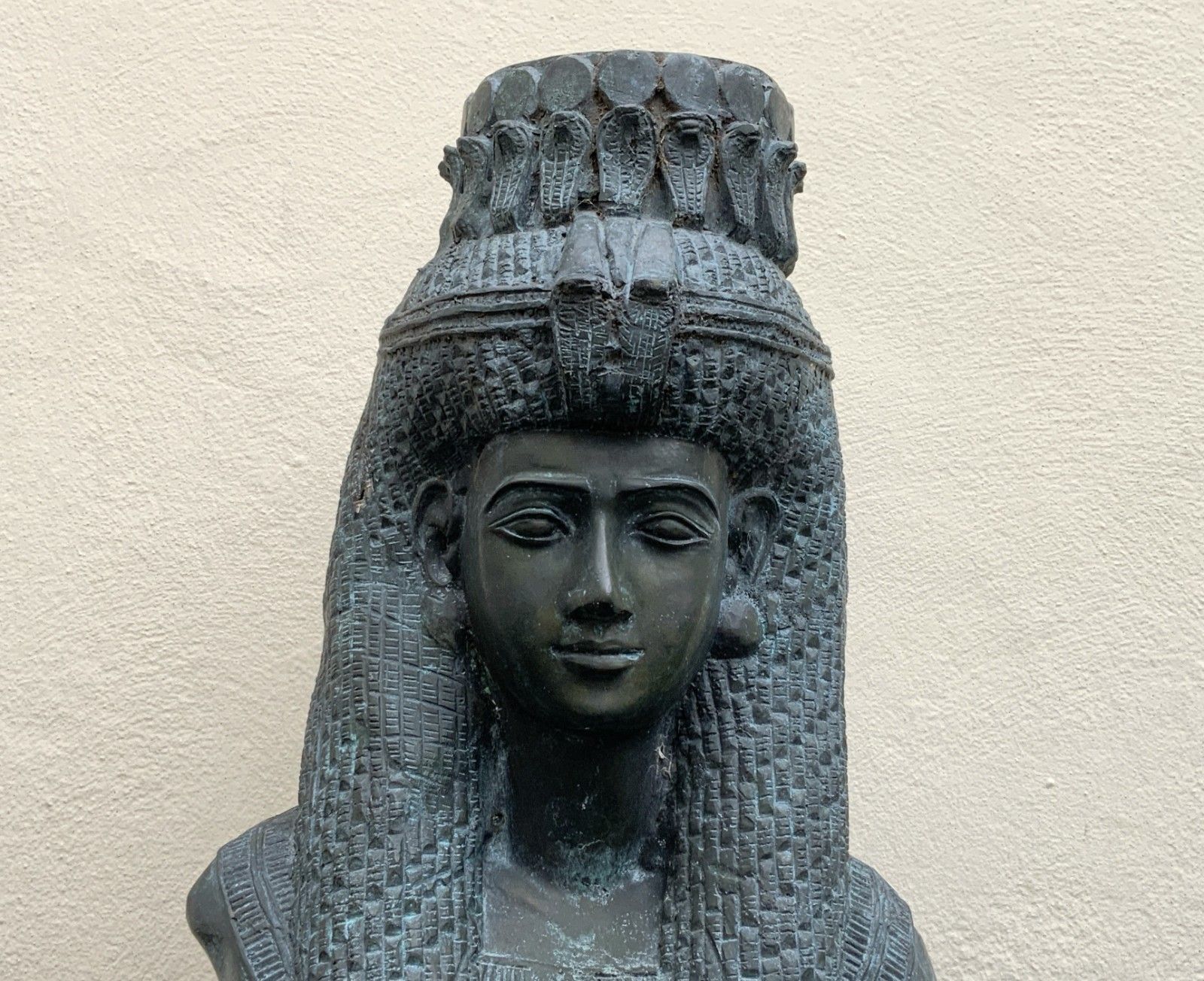 photo for sale Large Exceptional Bronze Sculpture Cleopatra Egyptian Revival With Marble Stand
