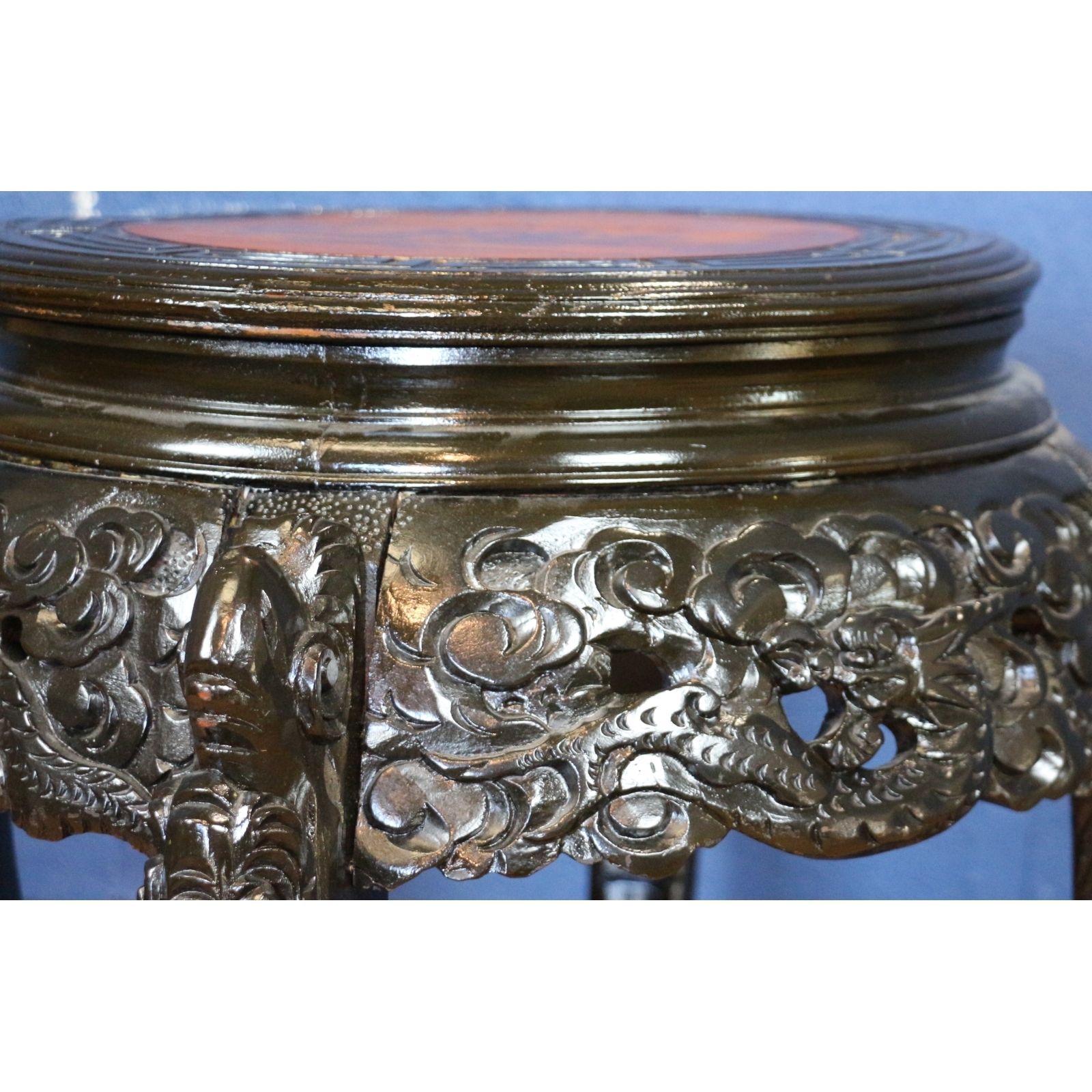 An Early C20th Chinese Carved Hardwood Plant Stand photo Furniture
