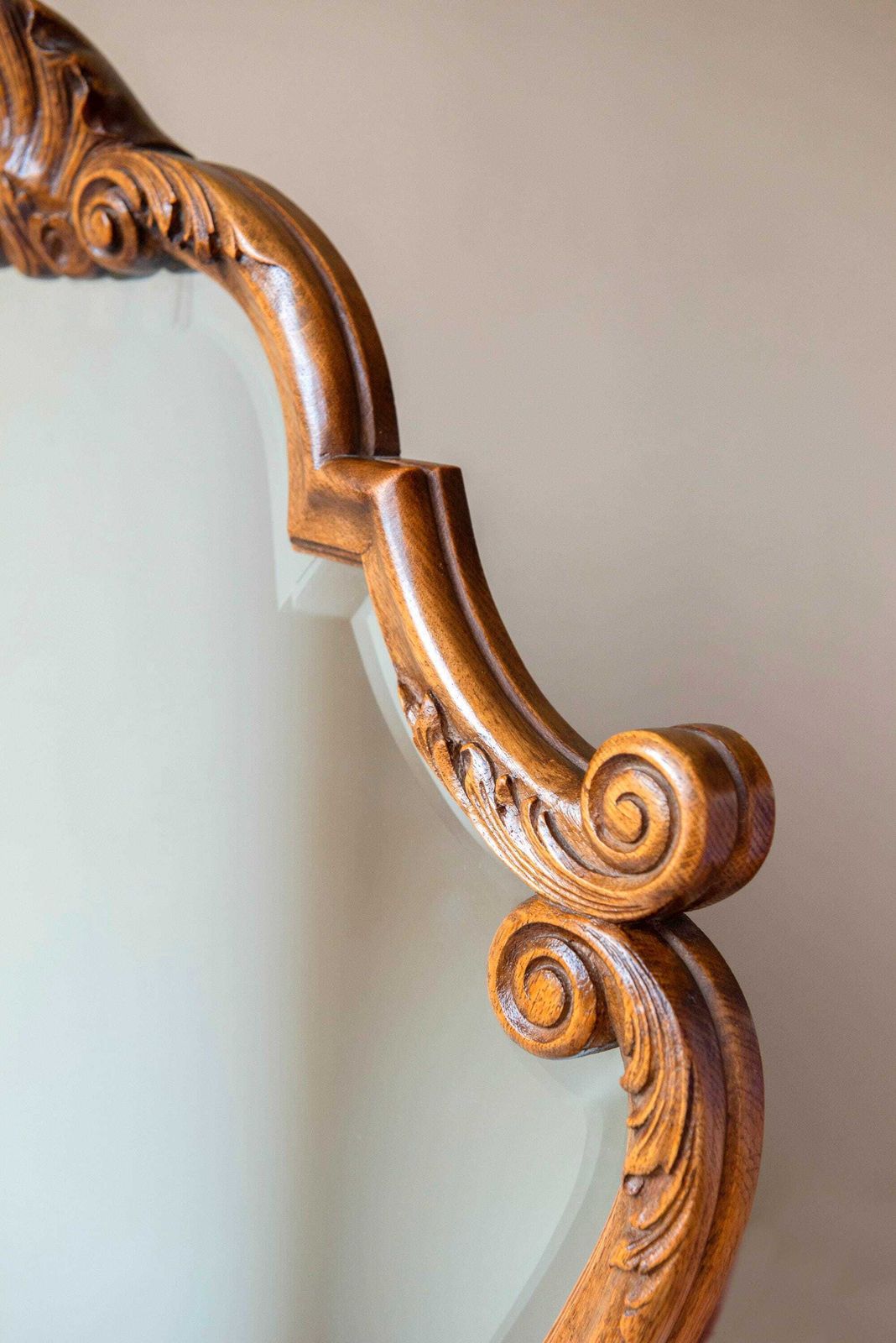 Antieke Sierspiegel   Rococo Louis XV Stijl   Groot Handgesneden Houten Lijst photo buy