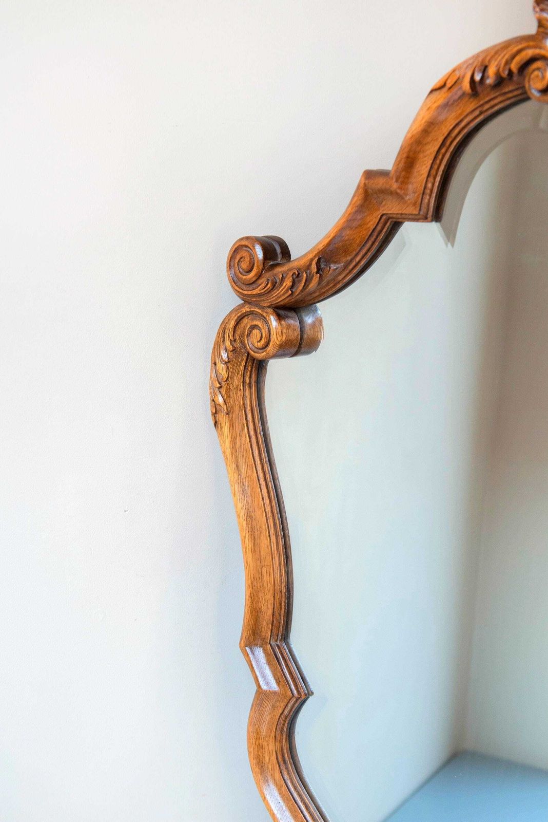 Home Decor Antique Ornate Wall Mirror   Rococo Louis XV Style   Large Hand Carved Wood Frame photo