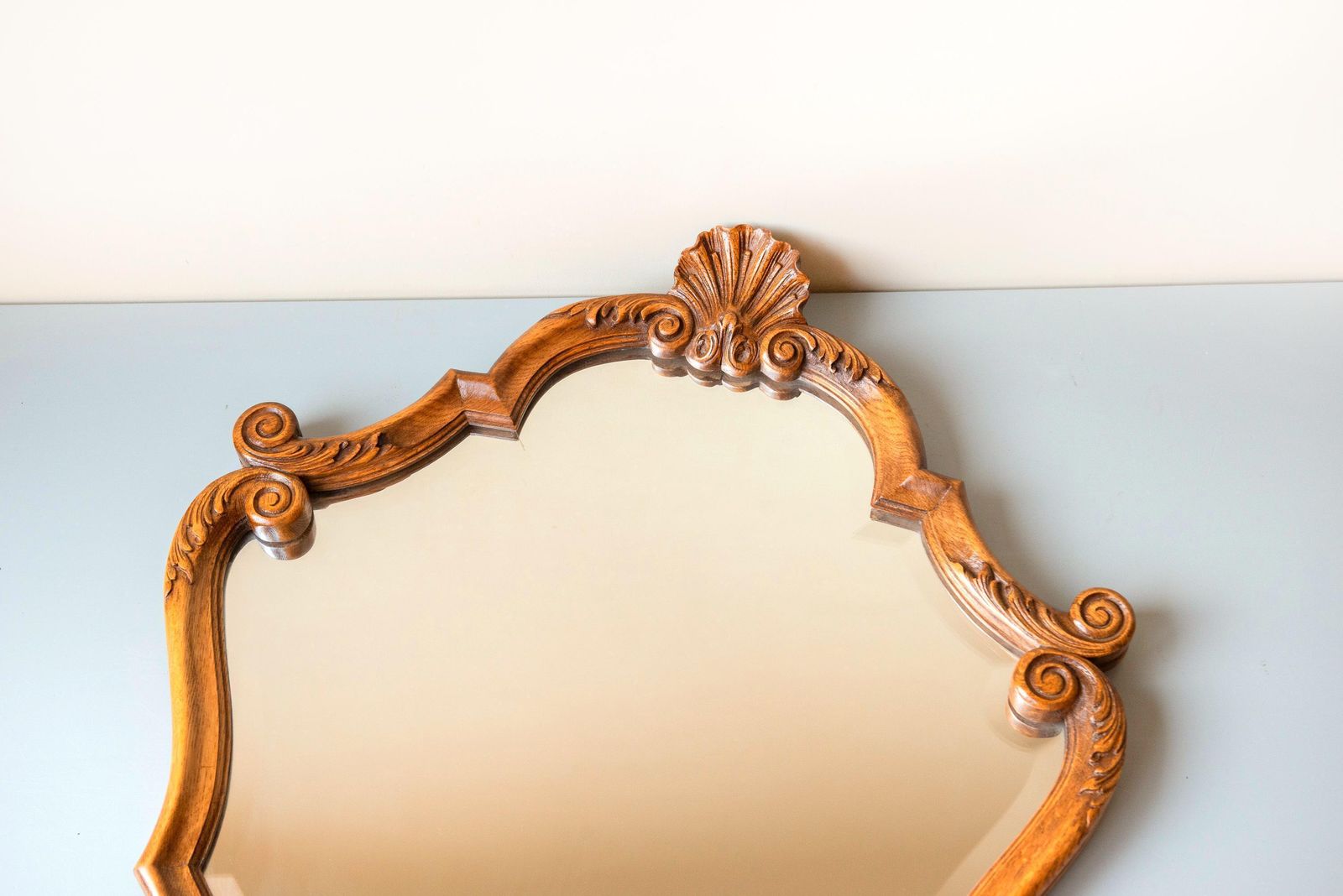 photo buy Antique Ornate Wall Mirror   Rococo Louis XV Style   Large Hand Carved Wood Frame