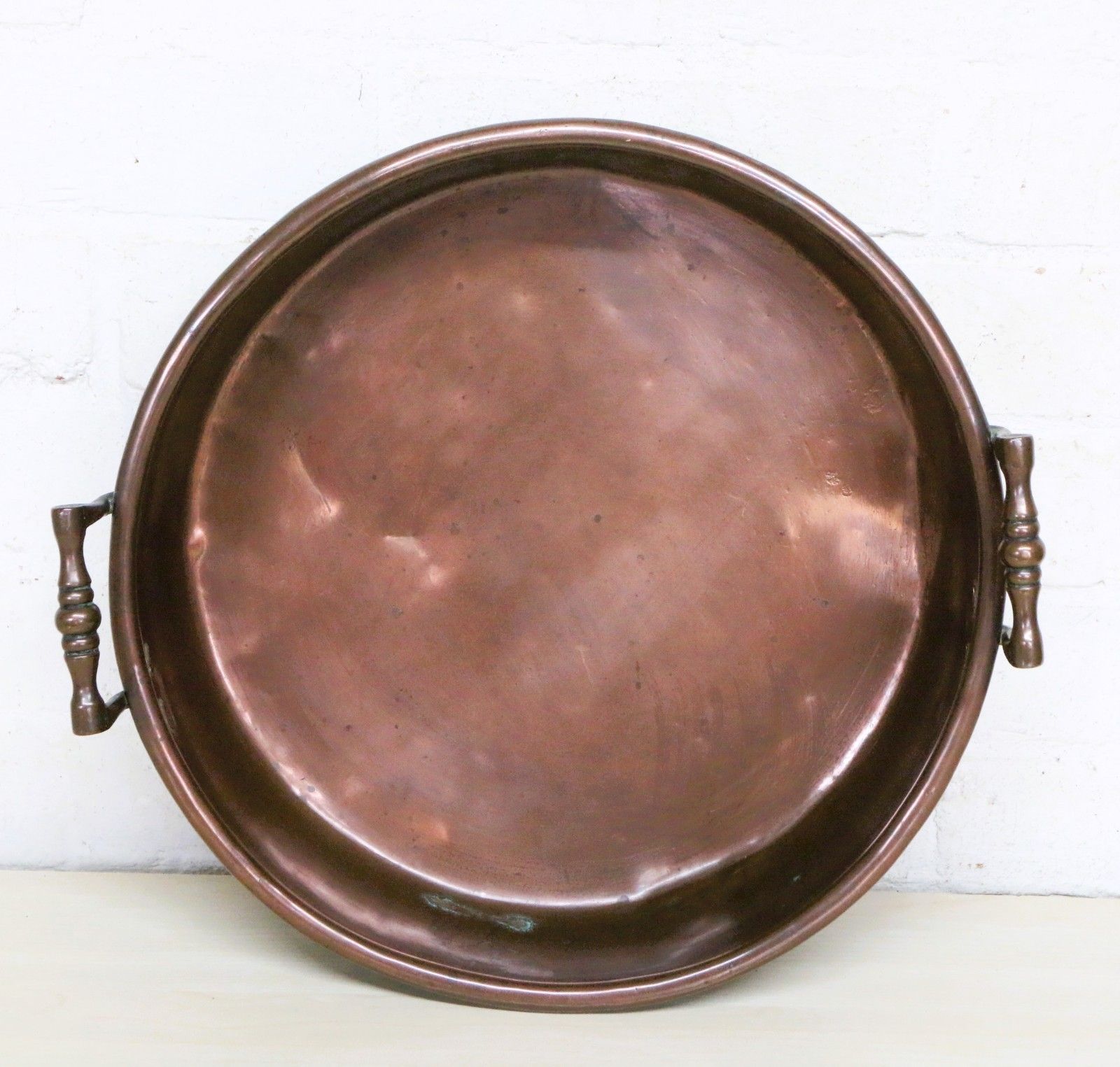 Antique 19th C. Copper Pan Cooking Pot Never Polished 36.5 Cm Excellent Patina photo Home Decor