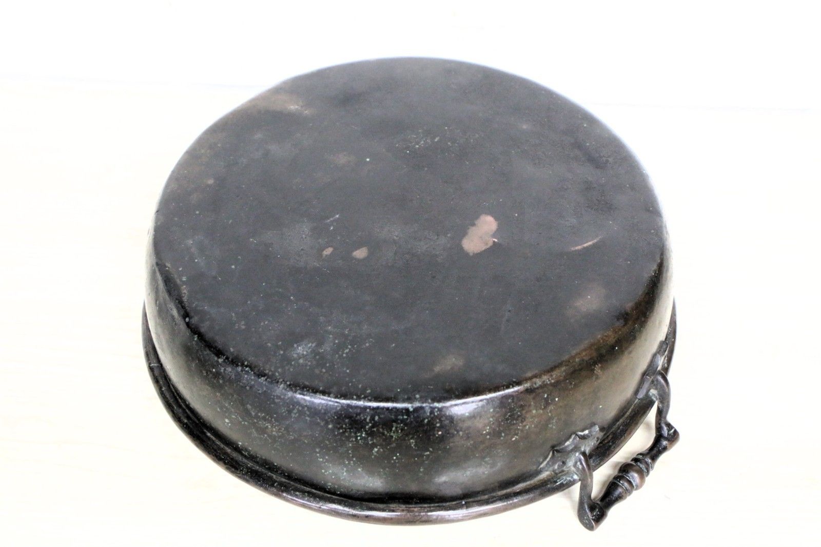 photo vinterior Antique 19th C. Copper Pan Cooking Pot Never Polished 36.5 Cm Excellent Patina