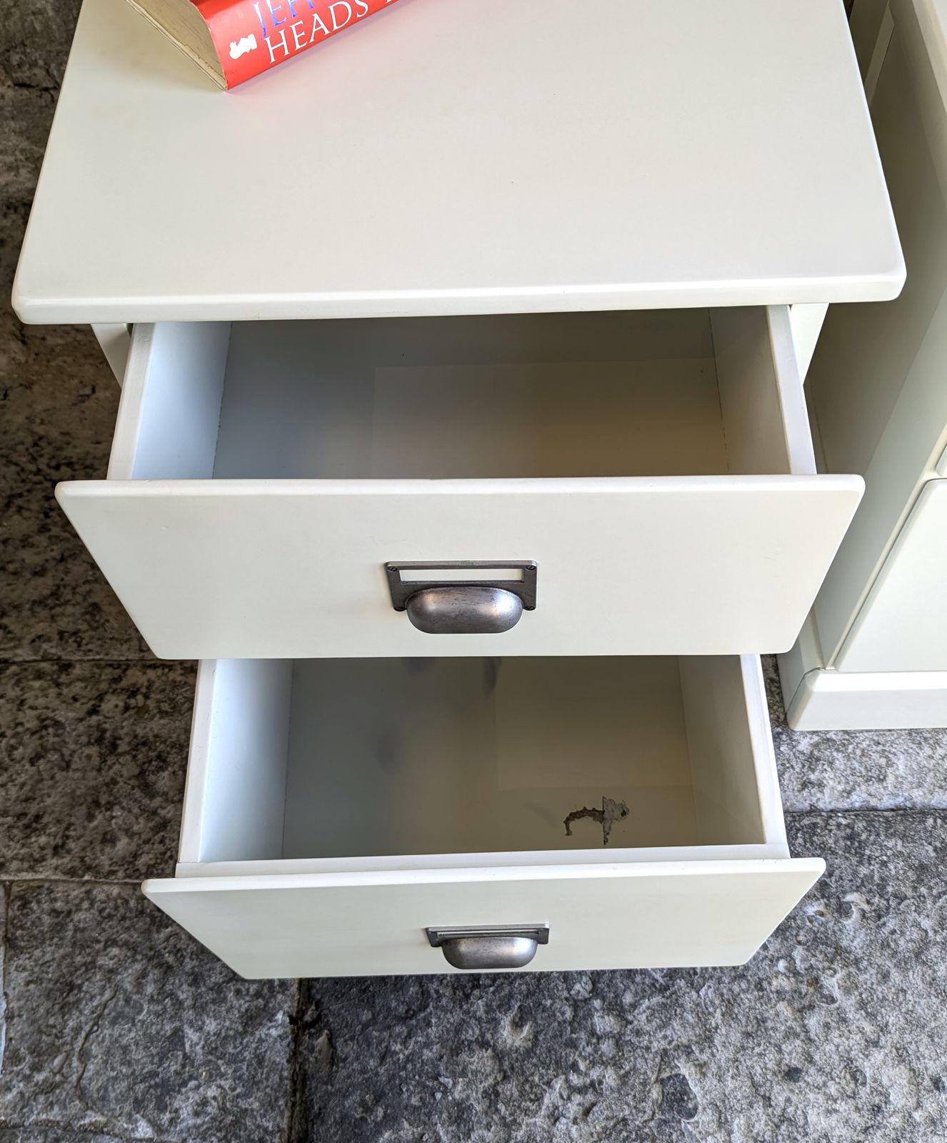 photo furniture Pair Painted Bedside Tables With Drawers   Off White/ Cream   Sku 140