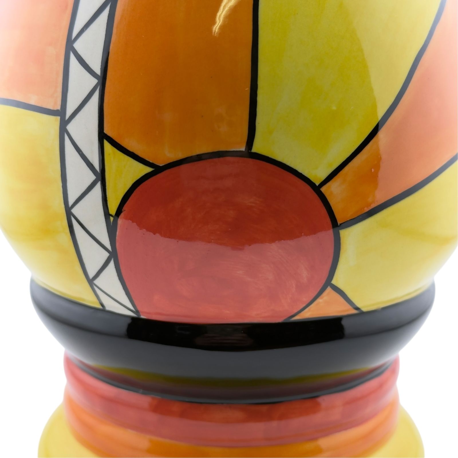 175.0 Lorna Bailey “Sunburst” Art Deco Vase – Old Ellgreave Pottery – Hand Painted photo