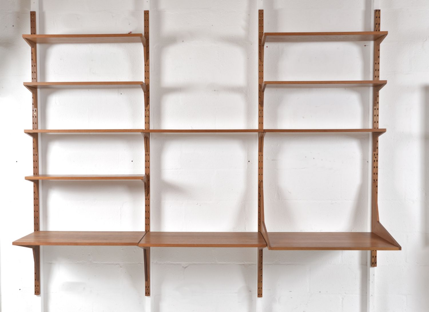 Midcentury Danish Teak 3 Bay Cado Modular Shelving System Desk By Poul Cadovius photo furniture