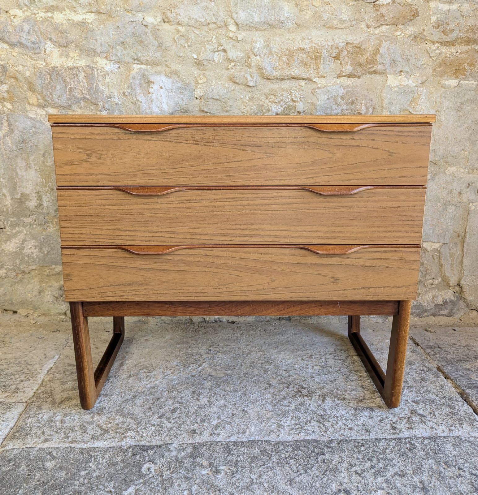 Furniture Mid Century Compact Chest Of Drawers By Europa   Teak Finish   Sku 125 photo