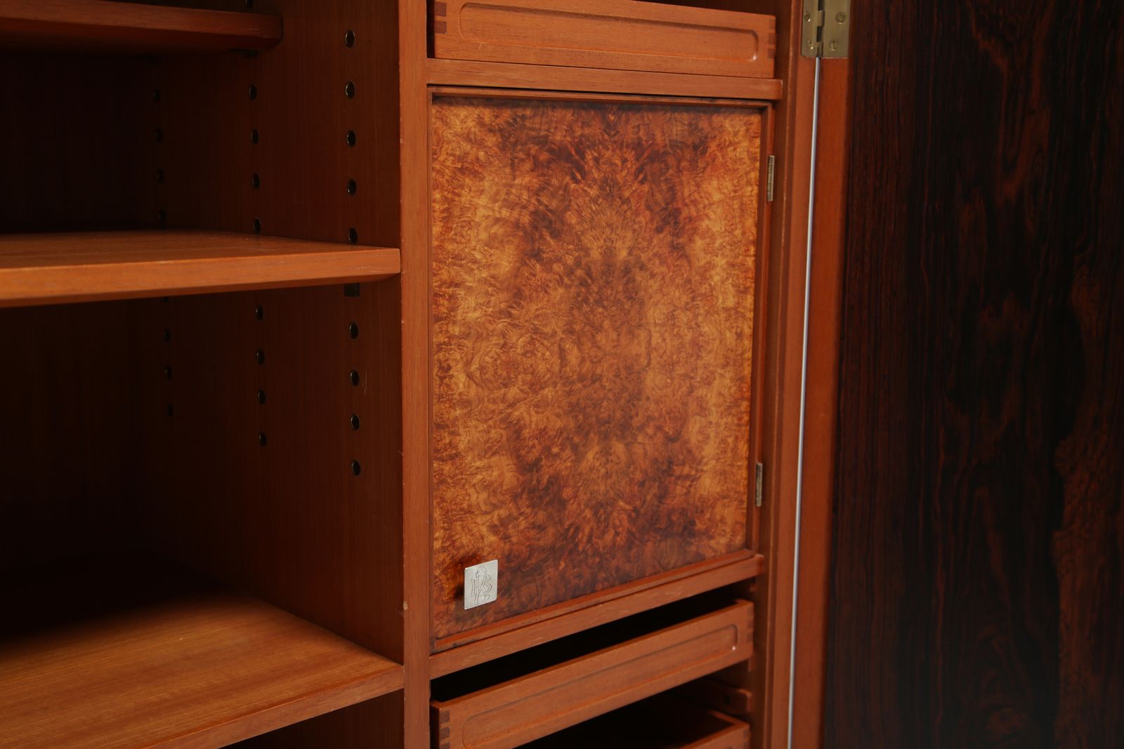 Furniture Rosewood Drinks Cabinet: Swedish Mid Century, Bookmatched Rosewood, Sweden, 1960s photo