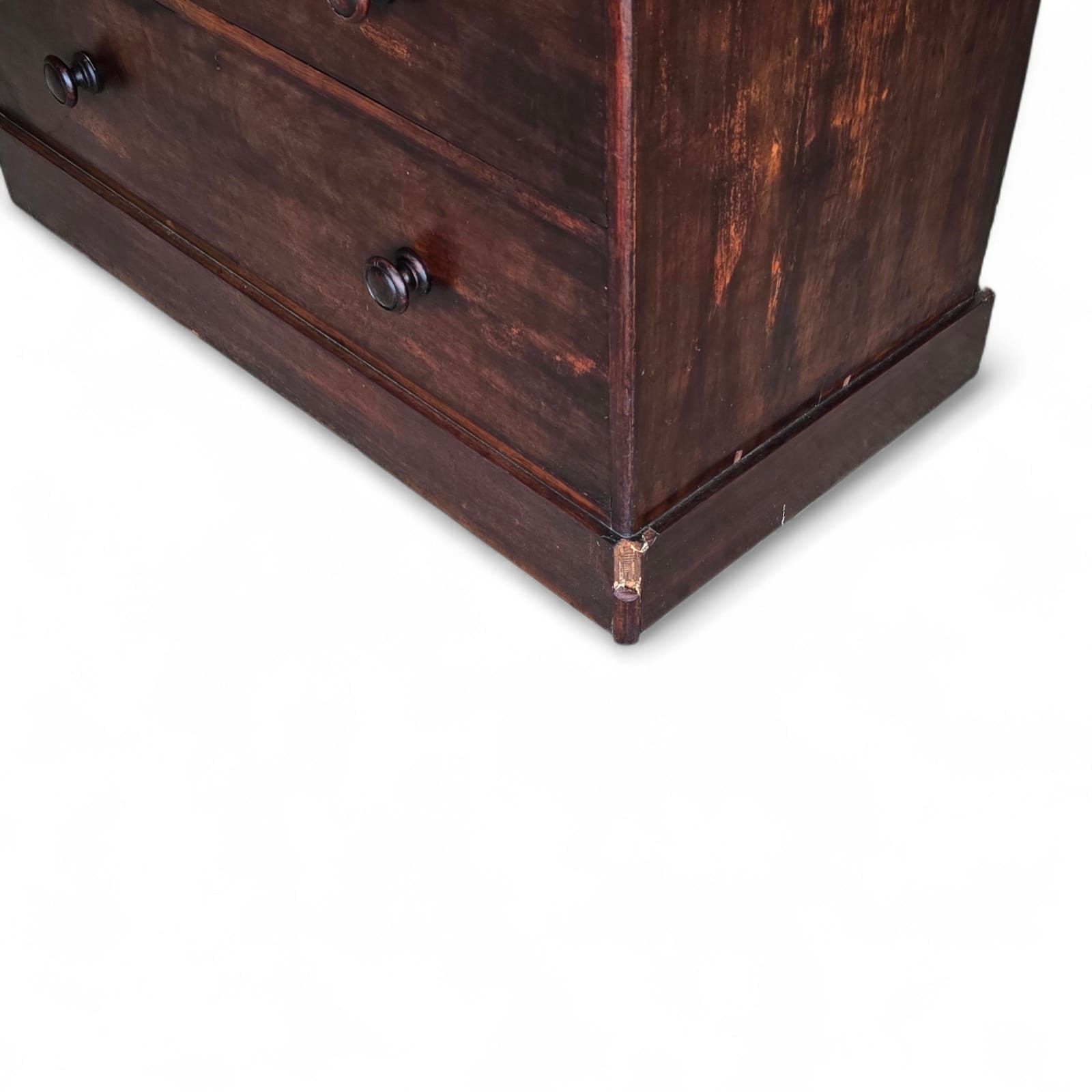 Furniture Antique Victorian Stained Pine Chest Of Drawers 2 Over 3 photo