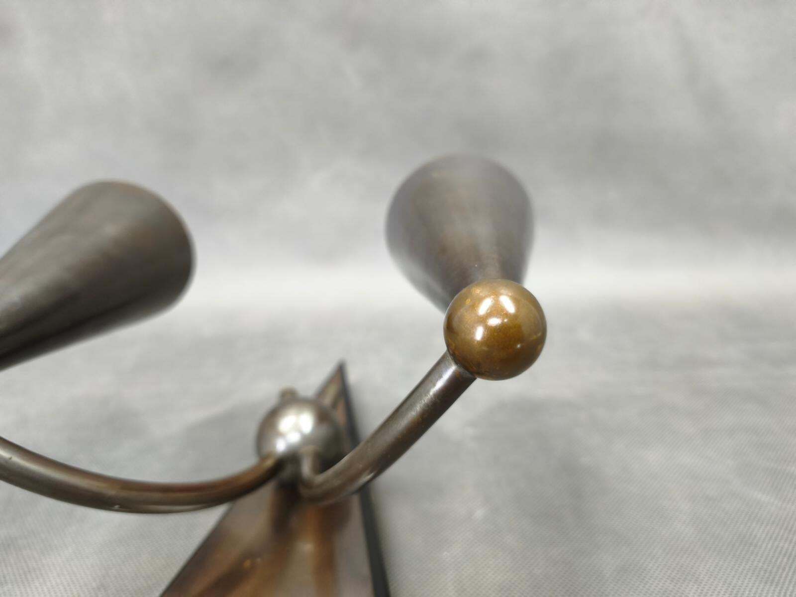 Czech Cubist Art Deco Wall Lamp, Metal And Wood, 1930s photo buy