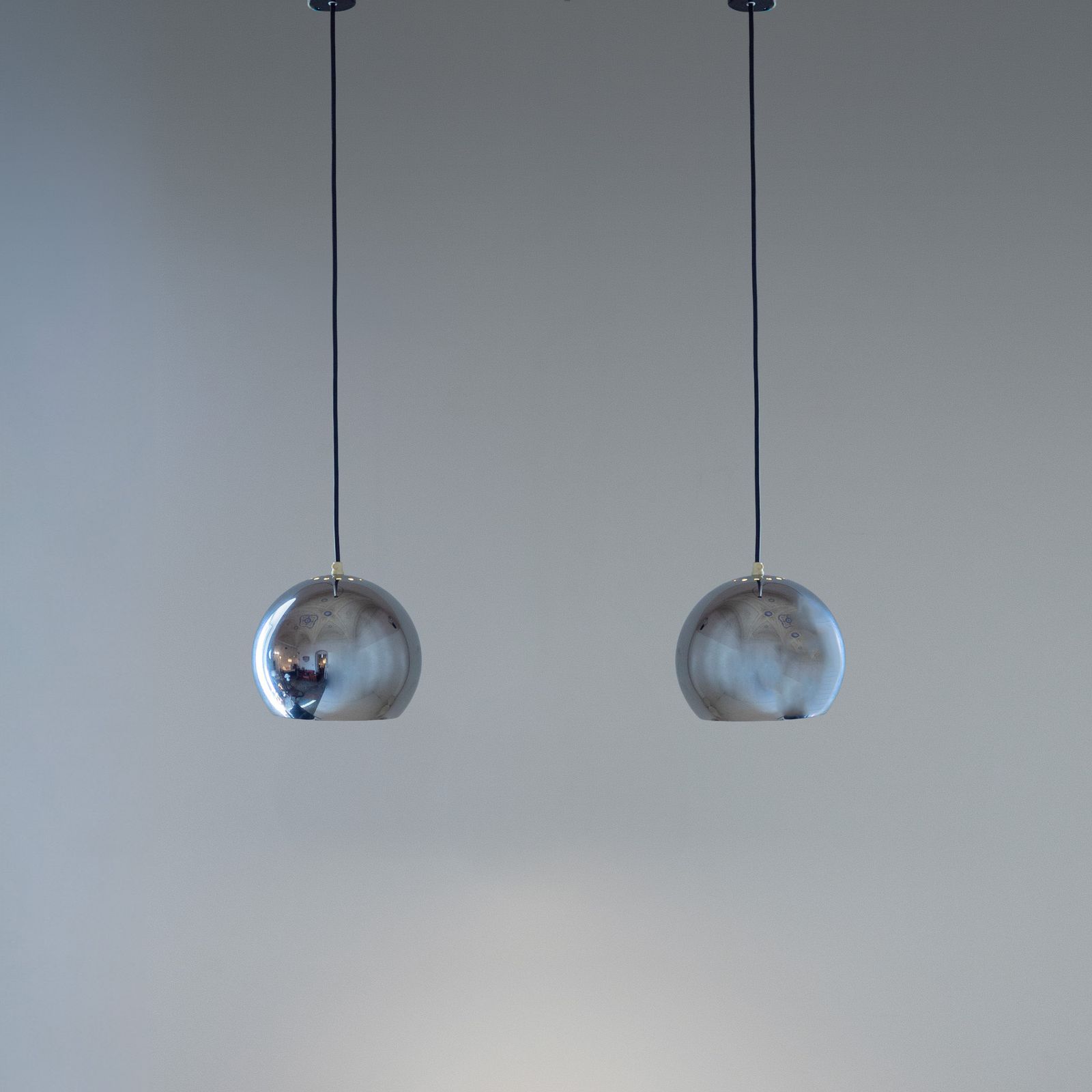 Mid   Century Modern Eye Ball Reggiani Pendant, Italy, Set Of Two photo for sale