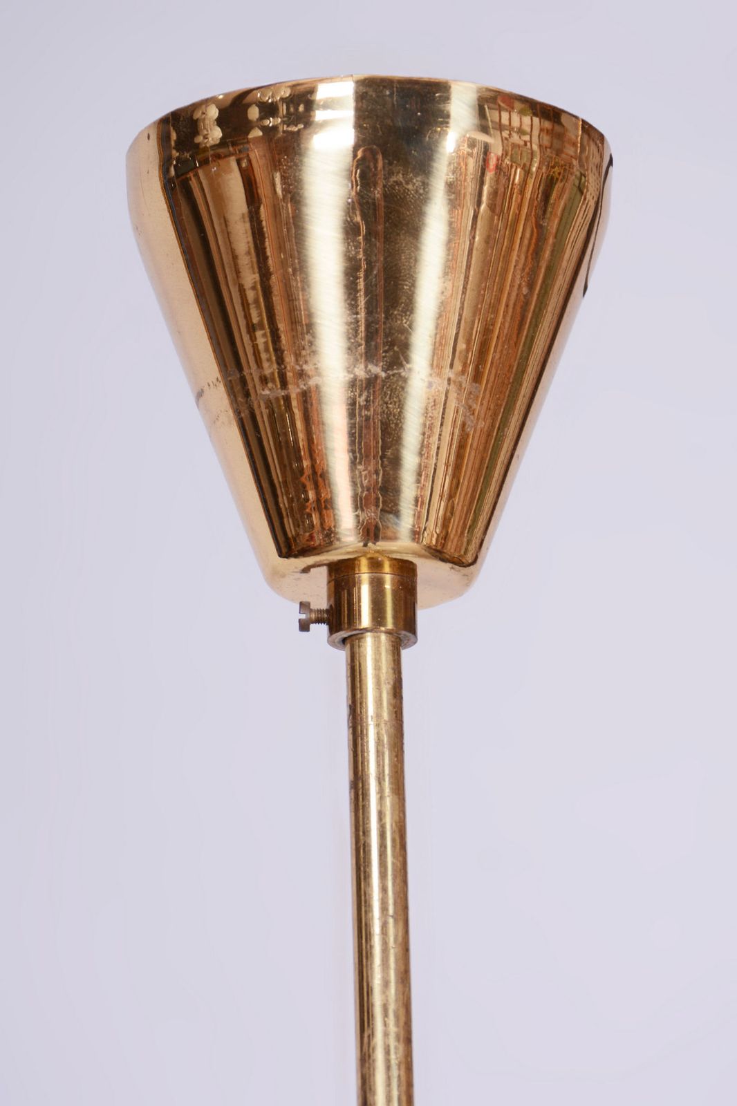 Restored Mid Century Chandelier, By Kamenický šenov, Brass, Glass, Czech, 1960s photo vinterior