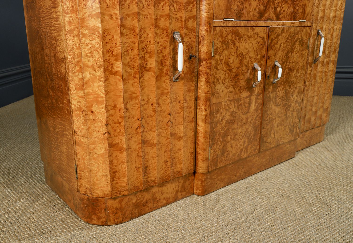 English Art Deco Satinwood & Electric Cocktail Cabinet By Harry & Lou Epstein (Circa 1930) photo vinterior