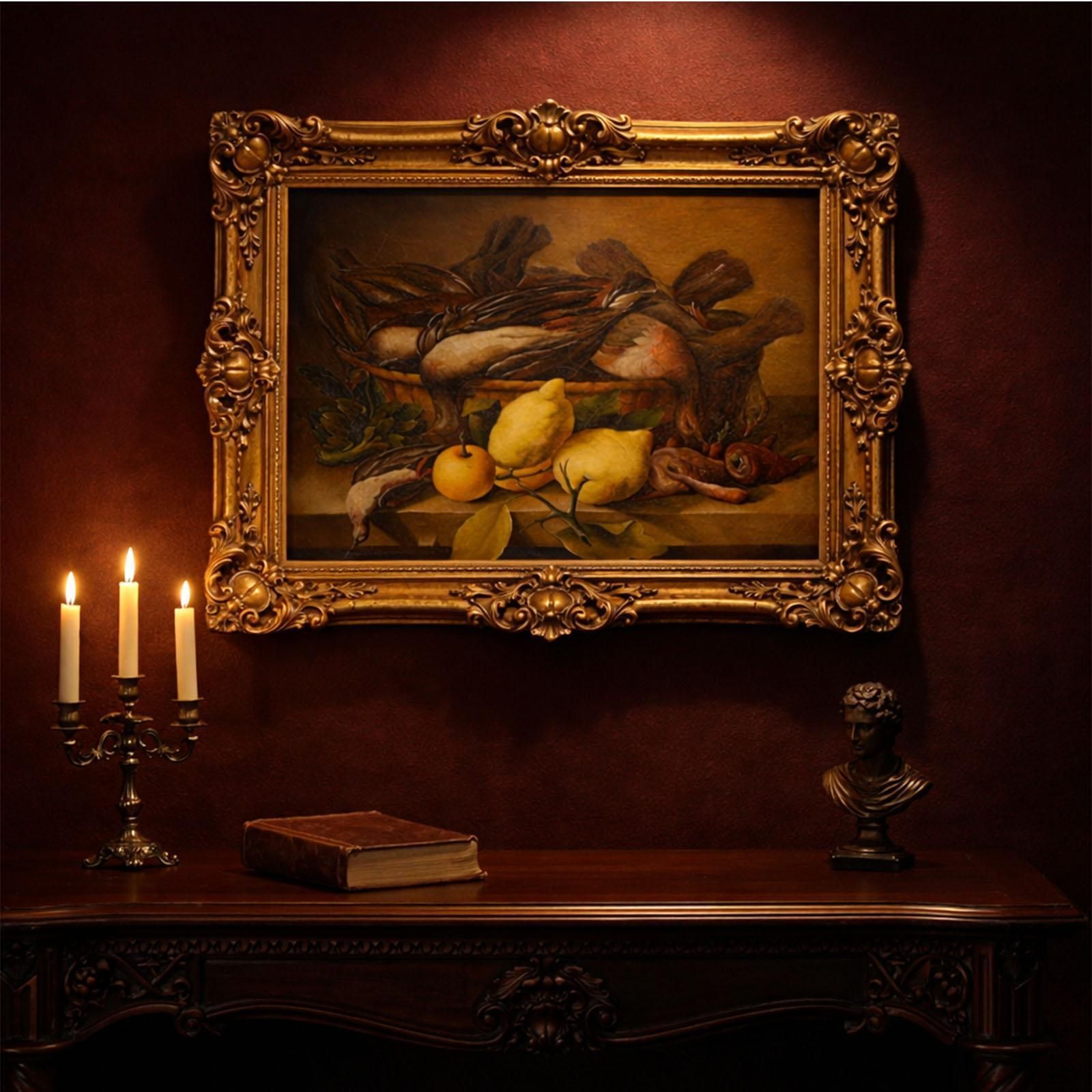 19th Century Still Life Painting Oil On Canvas Neapolitan Pictorial Tradition photo for sale