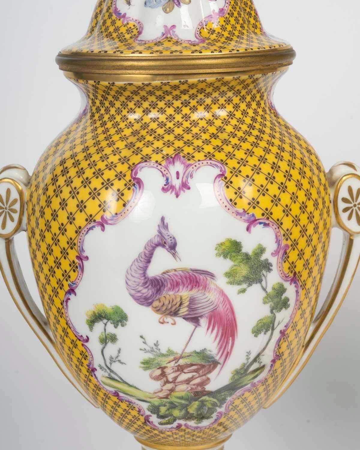 photo furniture Pair Of Louis XVI Style Porcelain And Gilded Bronze Covered Vases