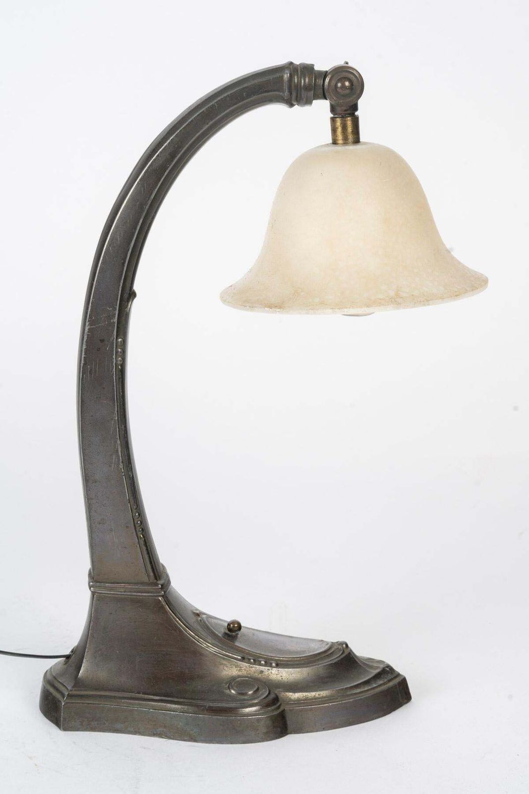 Art Nouveau Alabaster And Pewter Table Lamp (1910) photo furniture
