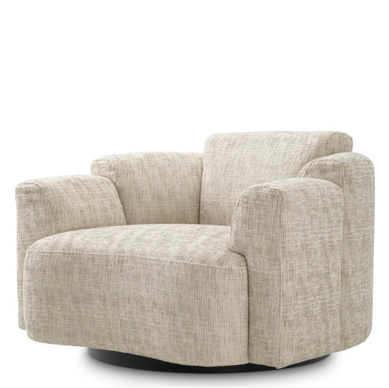 Swivel Chair In Creststone Beige With Black Base photo furniture