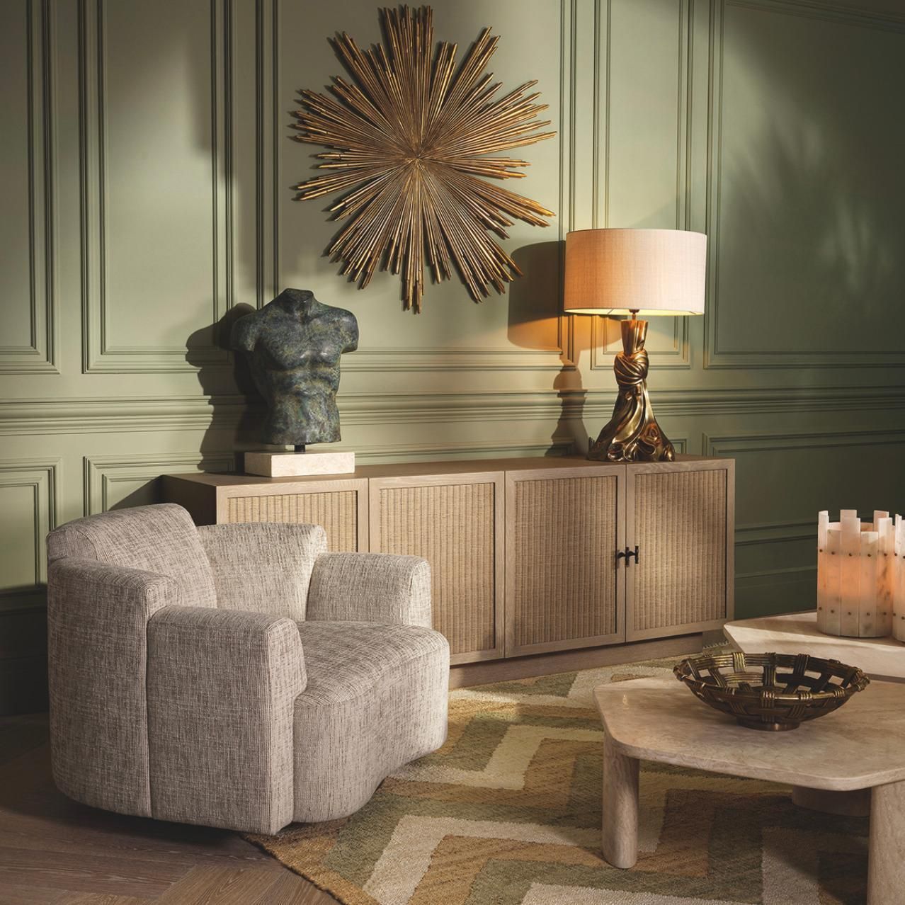 Swivel Chair In Creststone Beige With Black Base photo for sale