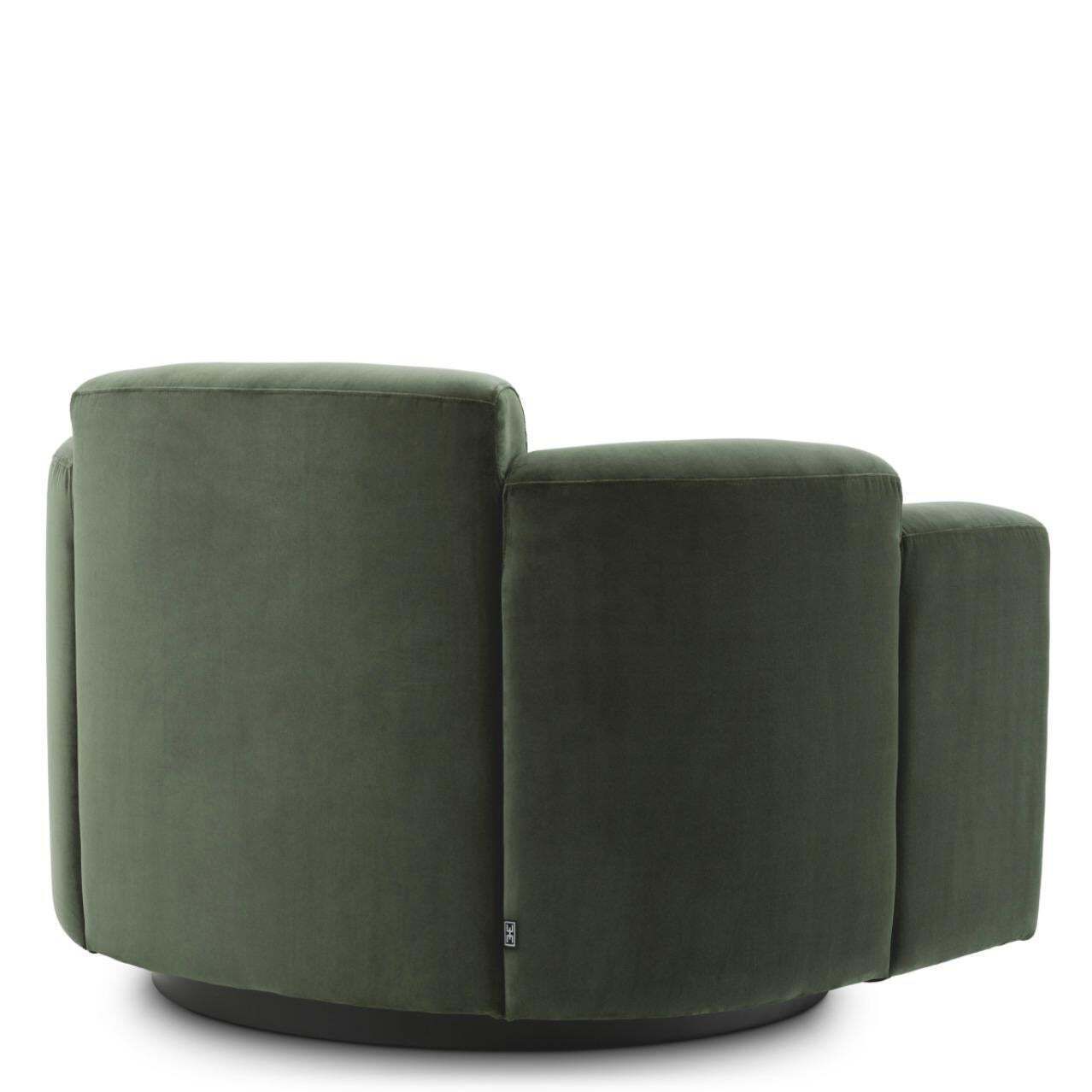 Swivel Chair In Torrin Green Velvet photo Furniture