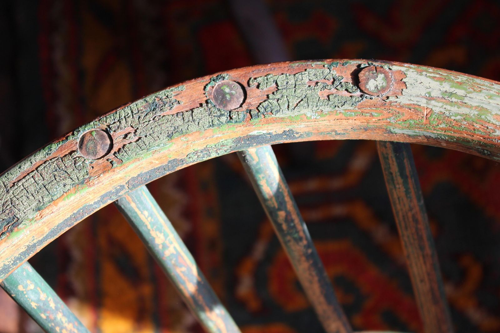 Early 19th Century Welsh Stick Back Chair Original Green Paint Folk Art photo buy