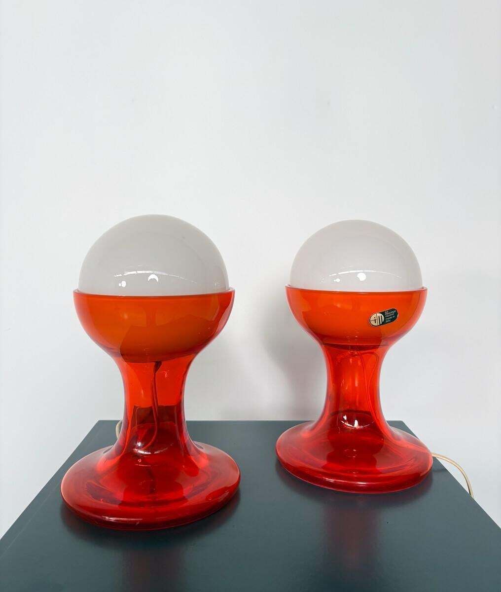 Pair Of Lt216 Table Lamps By Carlo Nason For Mazzega, 1960s photo furniture