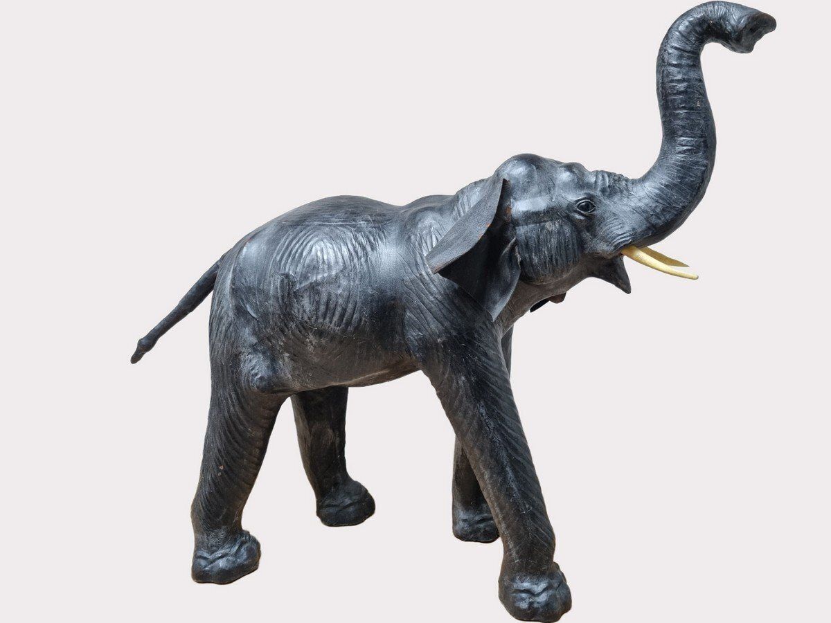 photo buy Omersa Leather Elephant With Glass Eyes From Liberty's London, 1930s