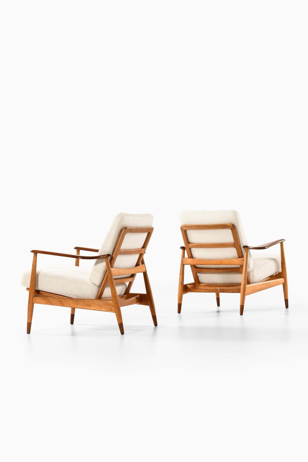 Set Of 2 Easy Chairs In Beech And Fabric By Arne Vodder, 1950s photo furniture