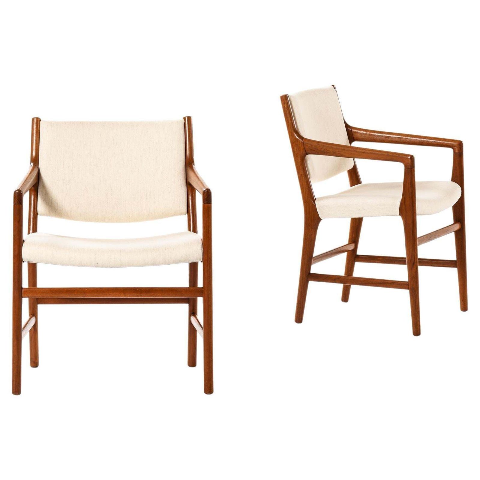 Set Of 12 Armchairs In Wool And Teak By Hans Wegner, 1950s photo furniture