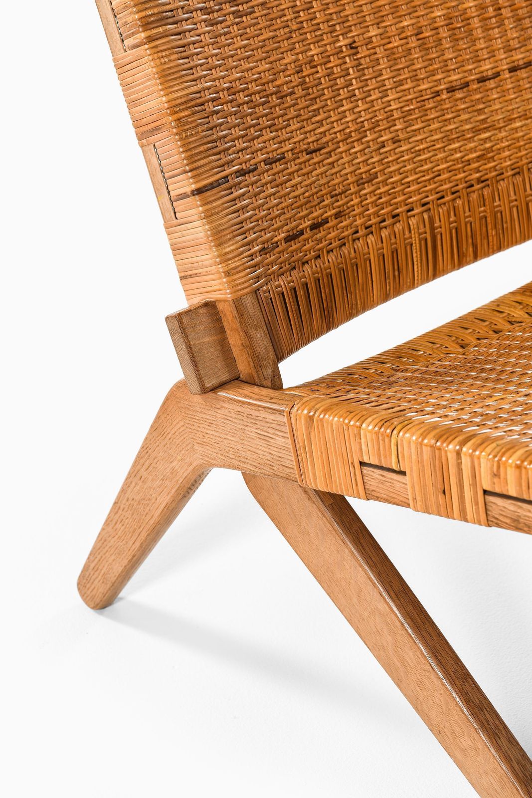 photo for sale Set Of 2 Easy Chairs In Cane And Oak By Preben Thorsen, 1957