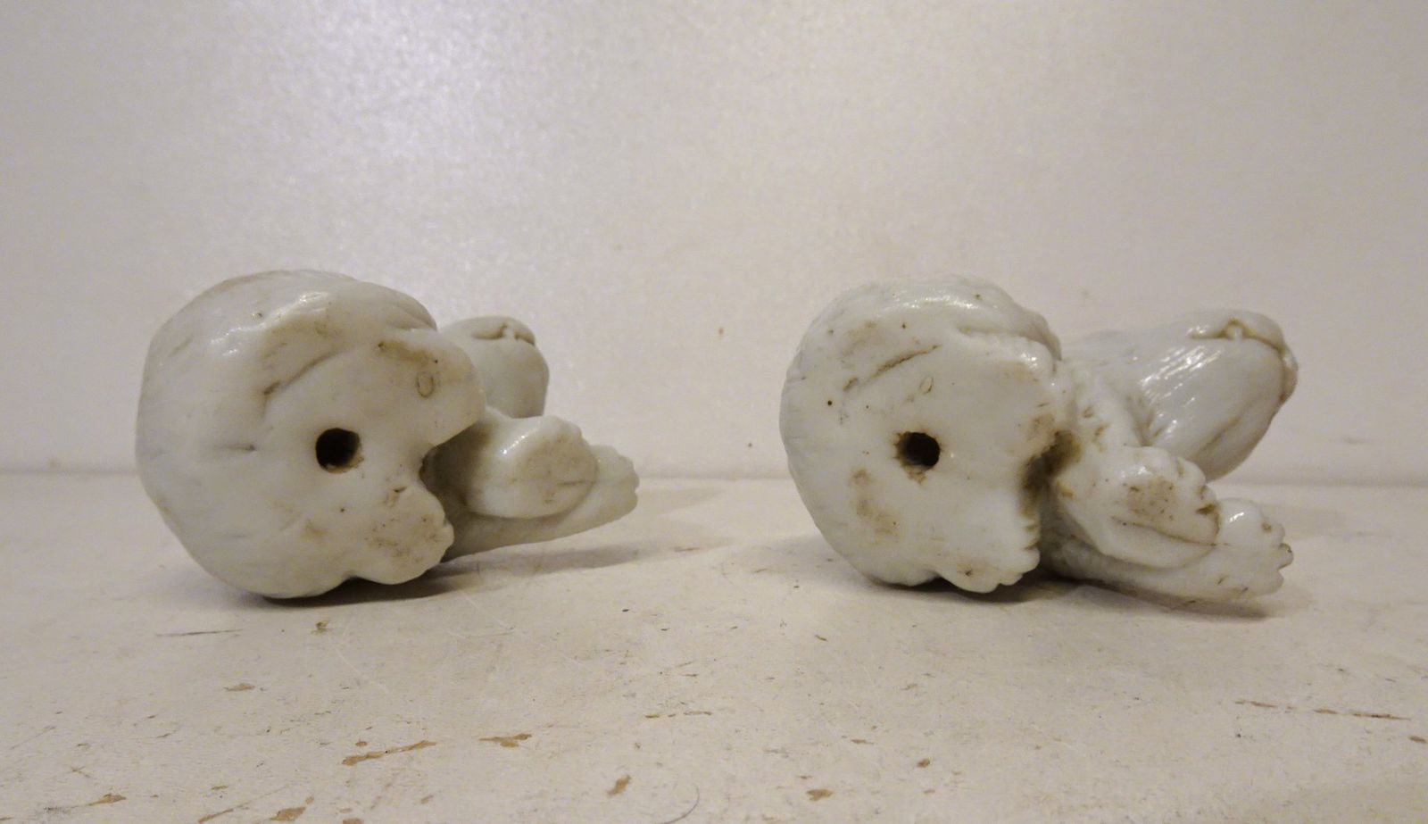 Small Antique Meiji Japanese Hirado Ware Porcelain Tigers, 1890s, Set Of 2 photo Home Decor