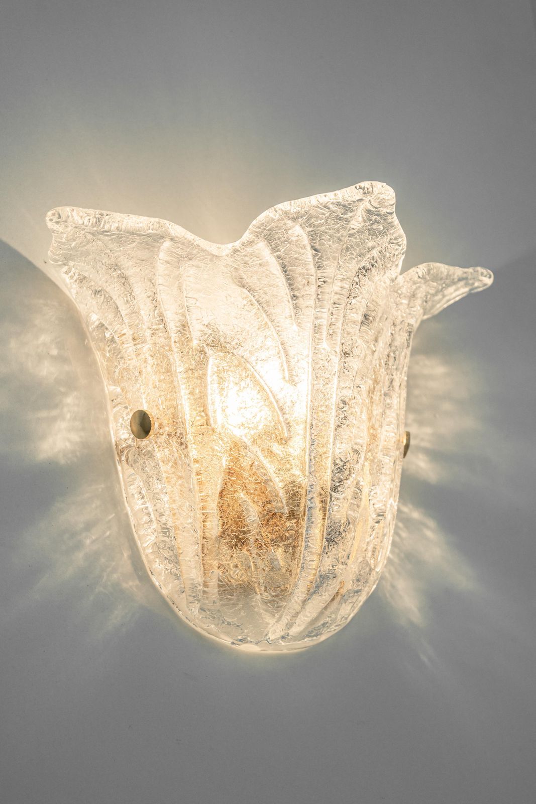 1 Of 6 Large Murano Glass Wall Sconces Venini Style, Italy, 1970s photo Lighting