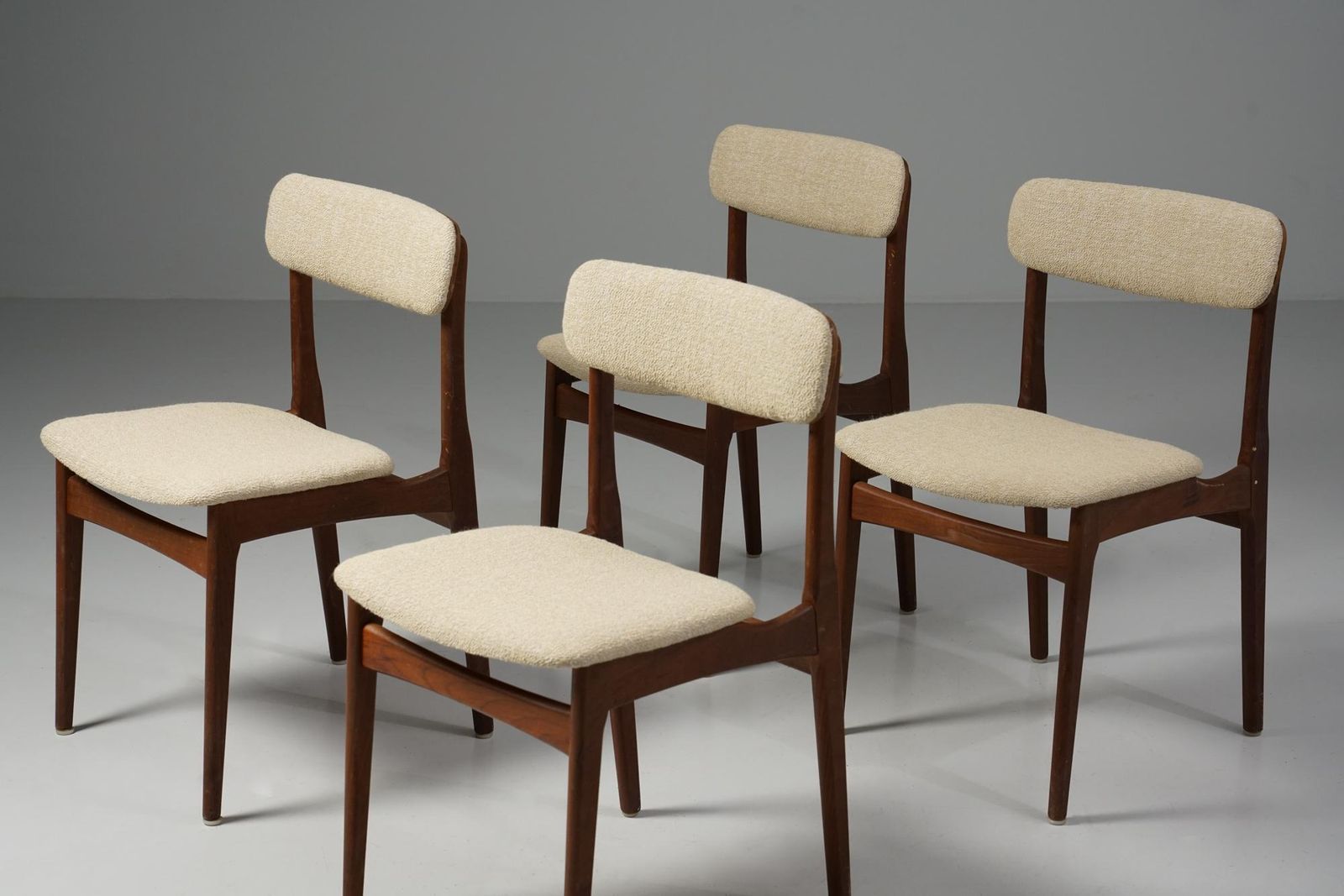 Mid Century Modern Set Of Four Dining Room Chairs, Thorsø Møbelfabrik, 1960s photo for sale
