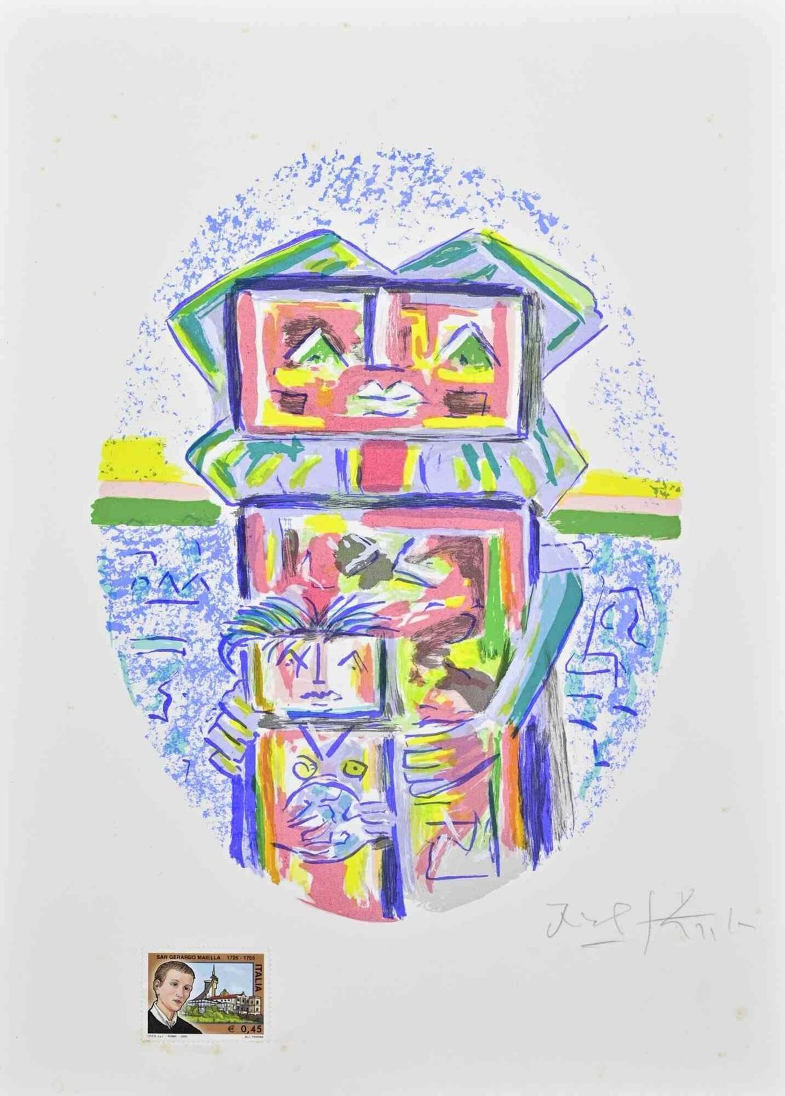 Ibrahim Kodrarobot   Lithograph By Ibrahim Kodra   1990s1990s