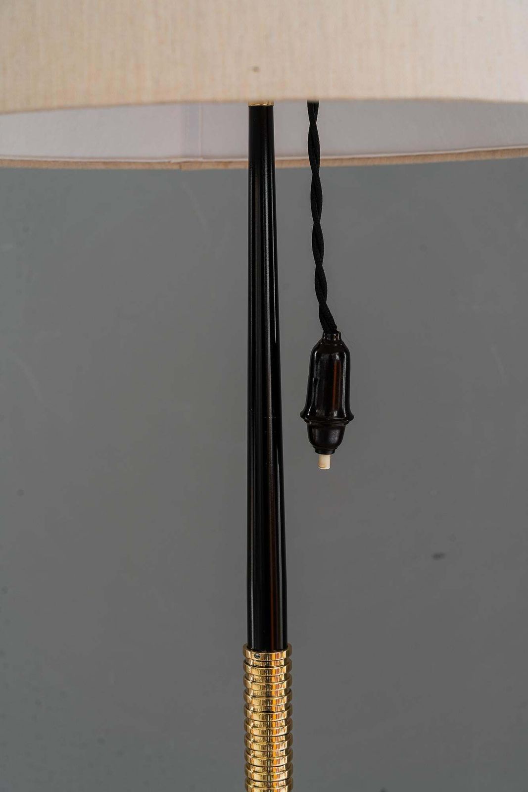 Rupert Nikoll Floor Lamp With Fabric Shade Vienna Around 1950s photo Lighting