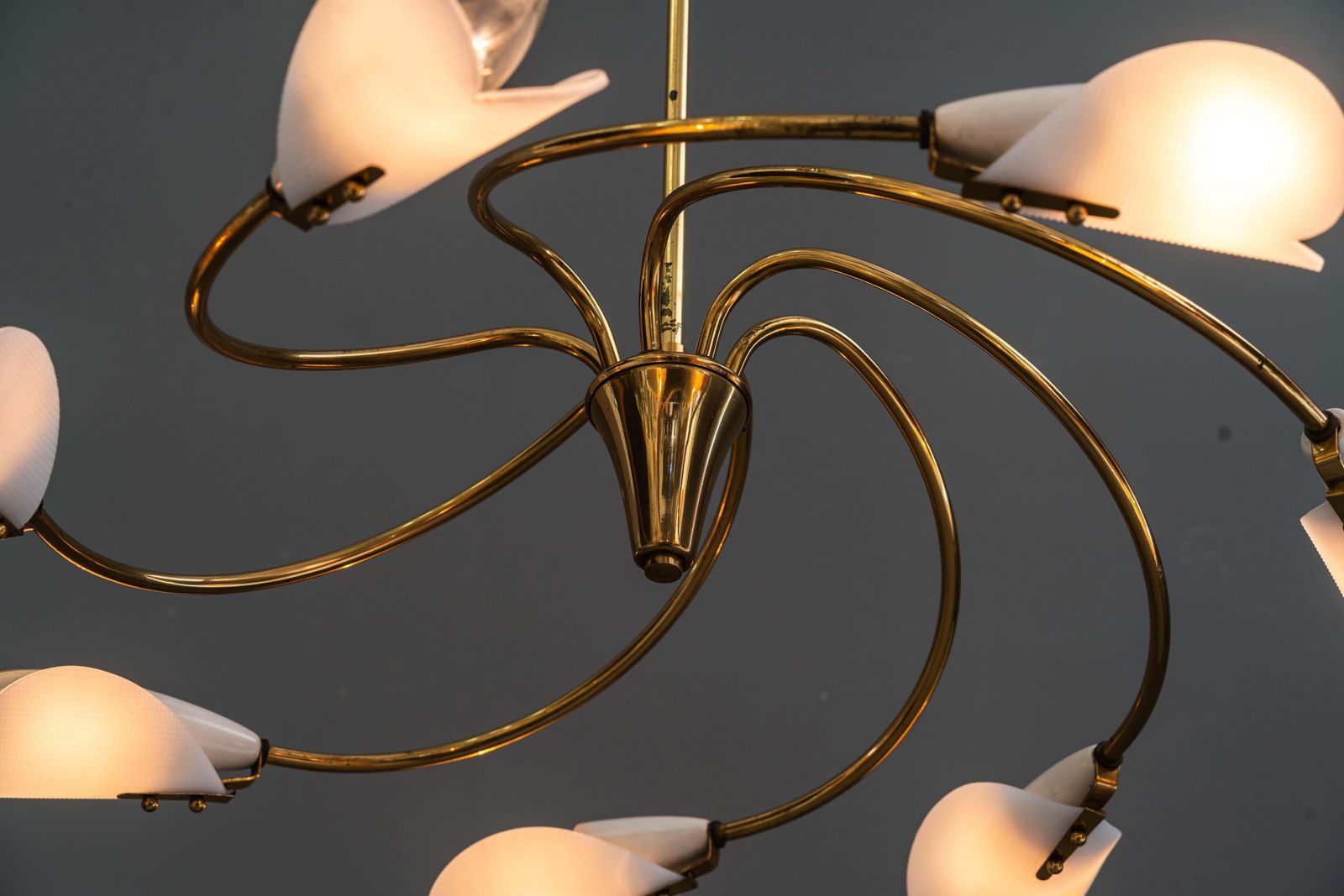 1257.0 Rupert Nikoll " Tornado " Chandelier Vienna Around 1960s photo