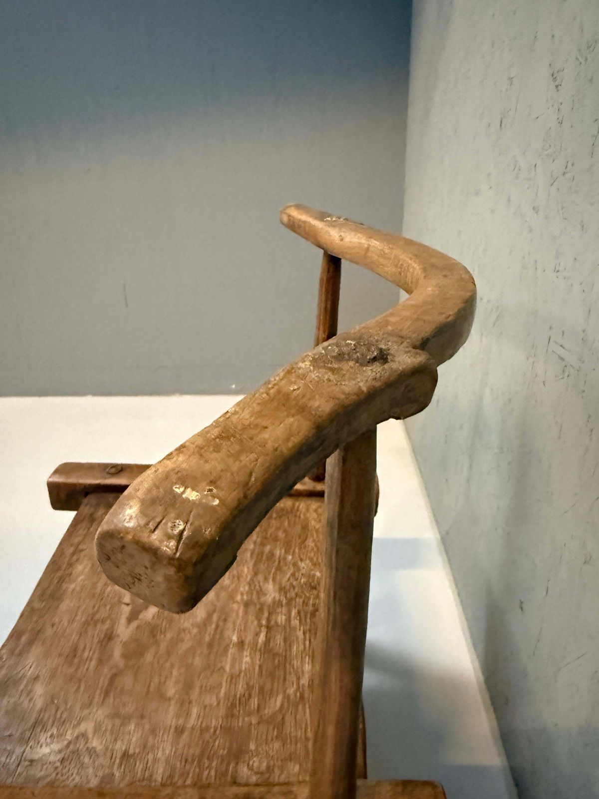 599.0 Hand Carved African Baule Tribal Chair, Ivory Coast, Early 20th Century photo