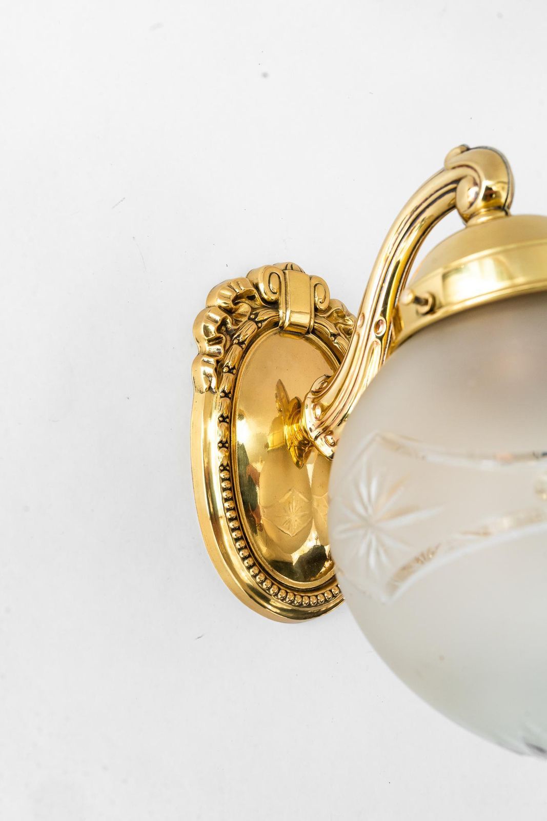 2 Historistic Wall Lamps With Cut Glass Shades Vienna Around 1890s photo for sale