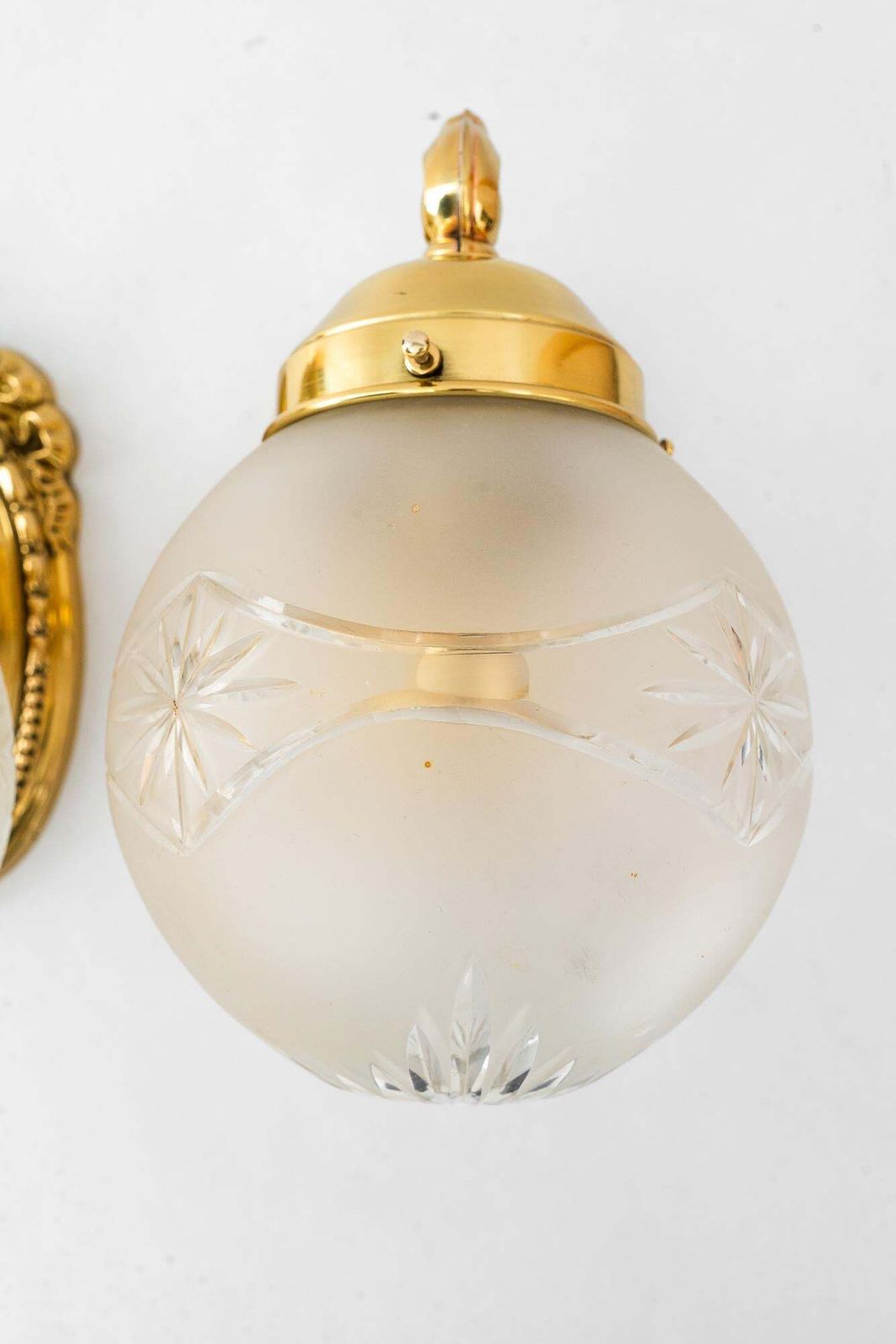 2 Historistic Wall Lamps With Cut Glass Shades Vienna Around 1890s photo vinterior