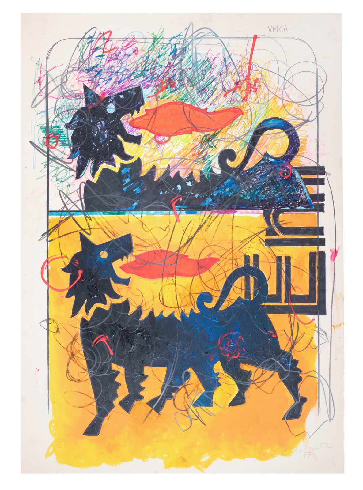 Enrico Manerathe Six Legged Dog   Mixed Media By Enrico Manera   19991999