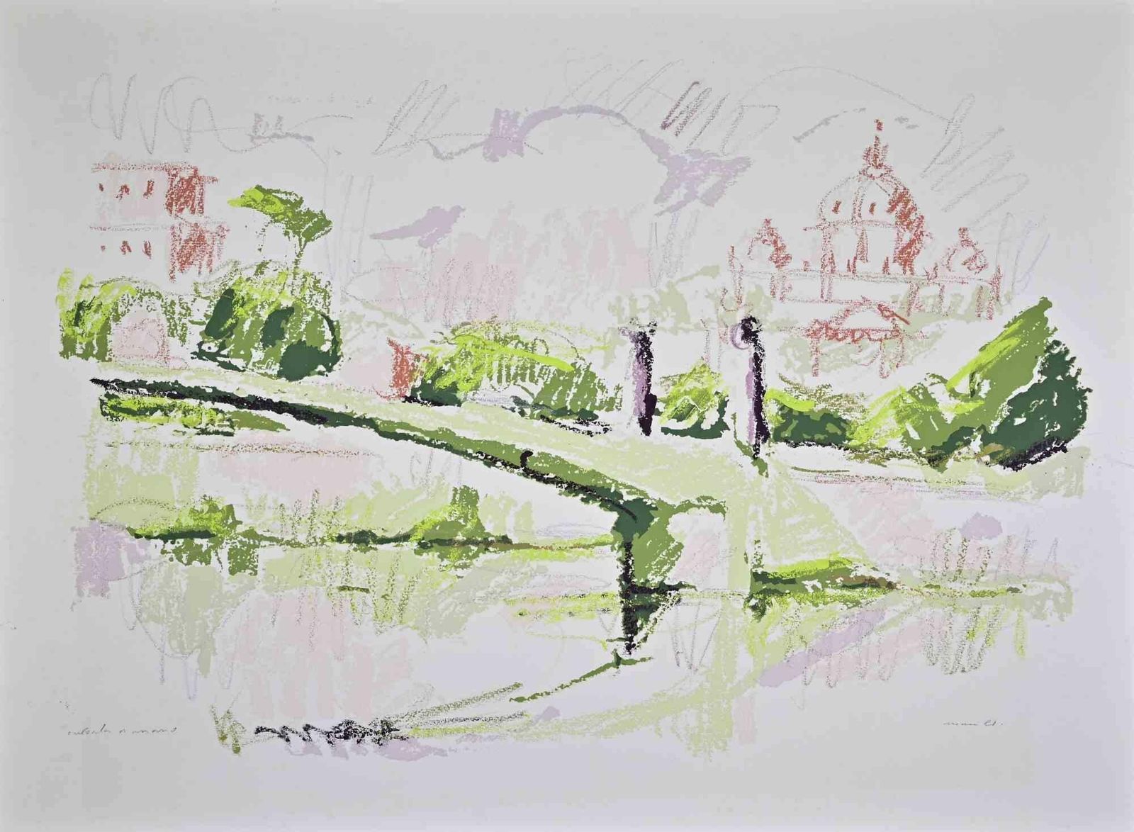 Franco Marzilliview Of The Vatican, Rome   Lithograph By Franco Marzilli   1990s1990s